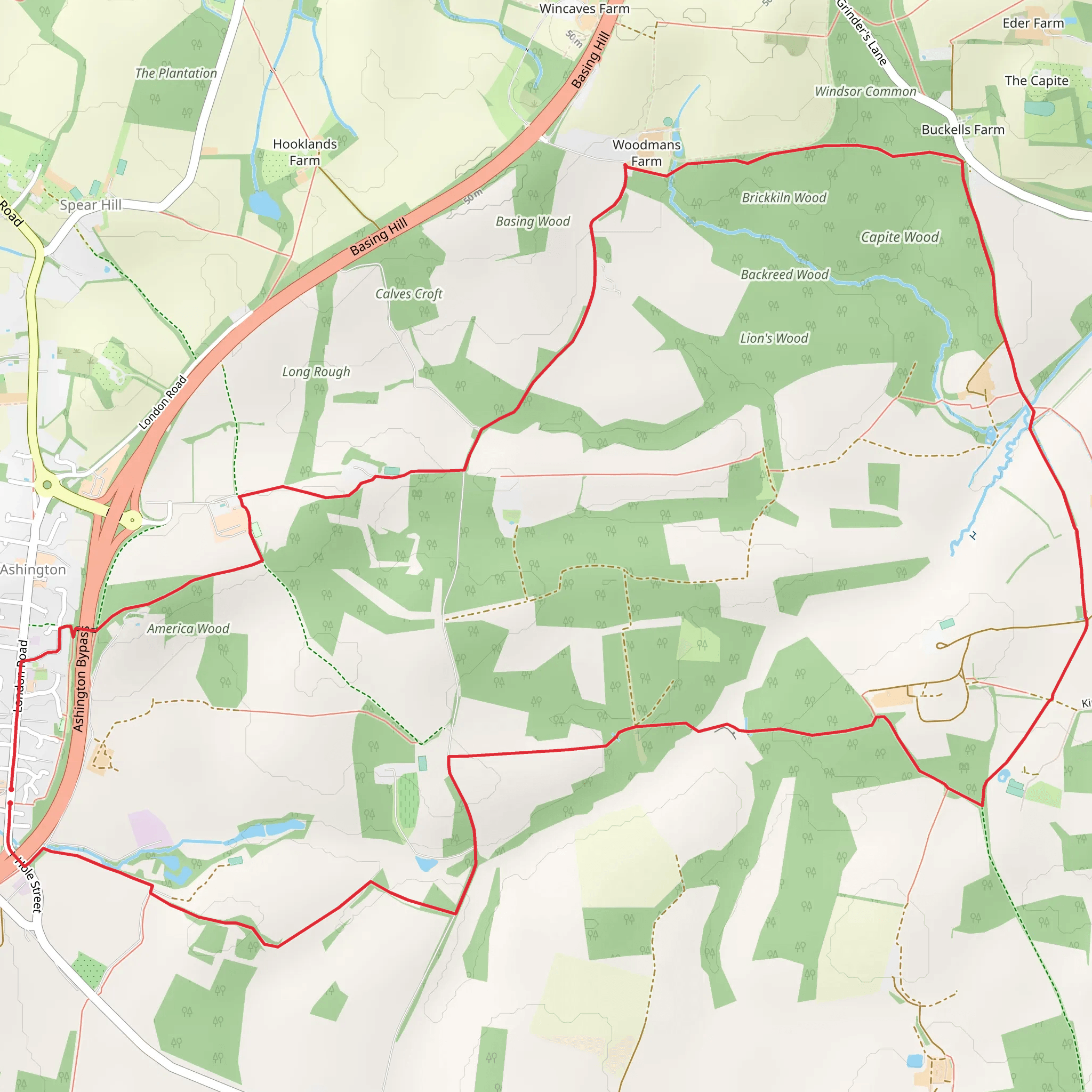 Ashington Circular Path mobile static map