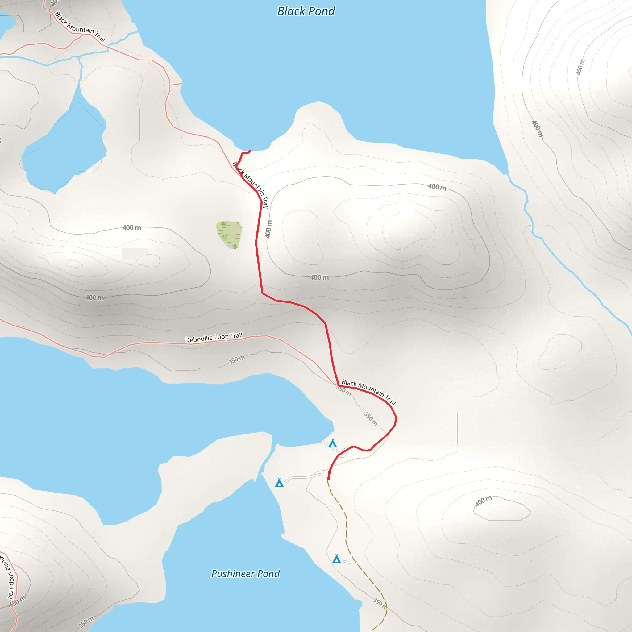 Black Pond from Deboullie East mobile static map
