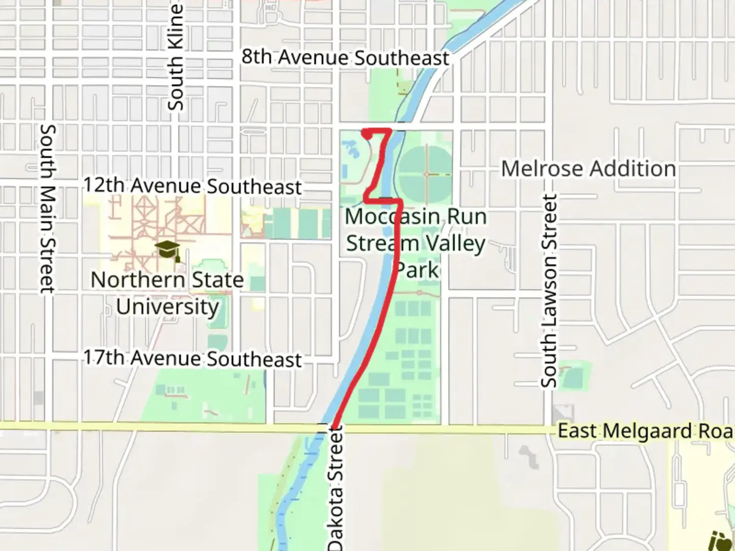An image depicting the trail Aberdeen Recreation Trail and Moccasin Creek Trail and its surrounding area.