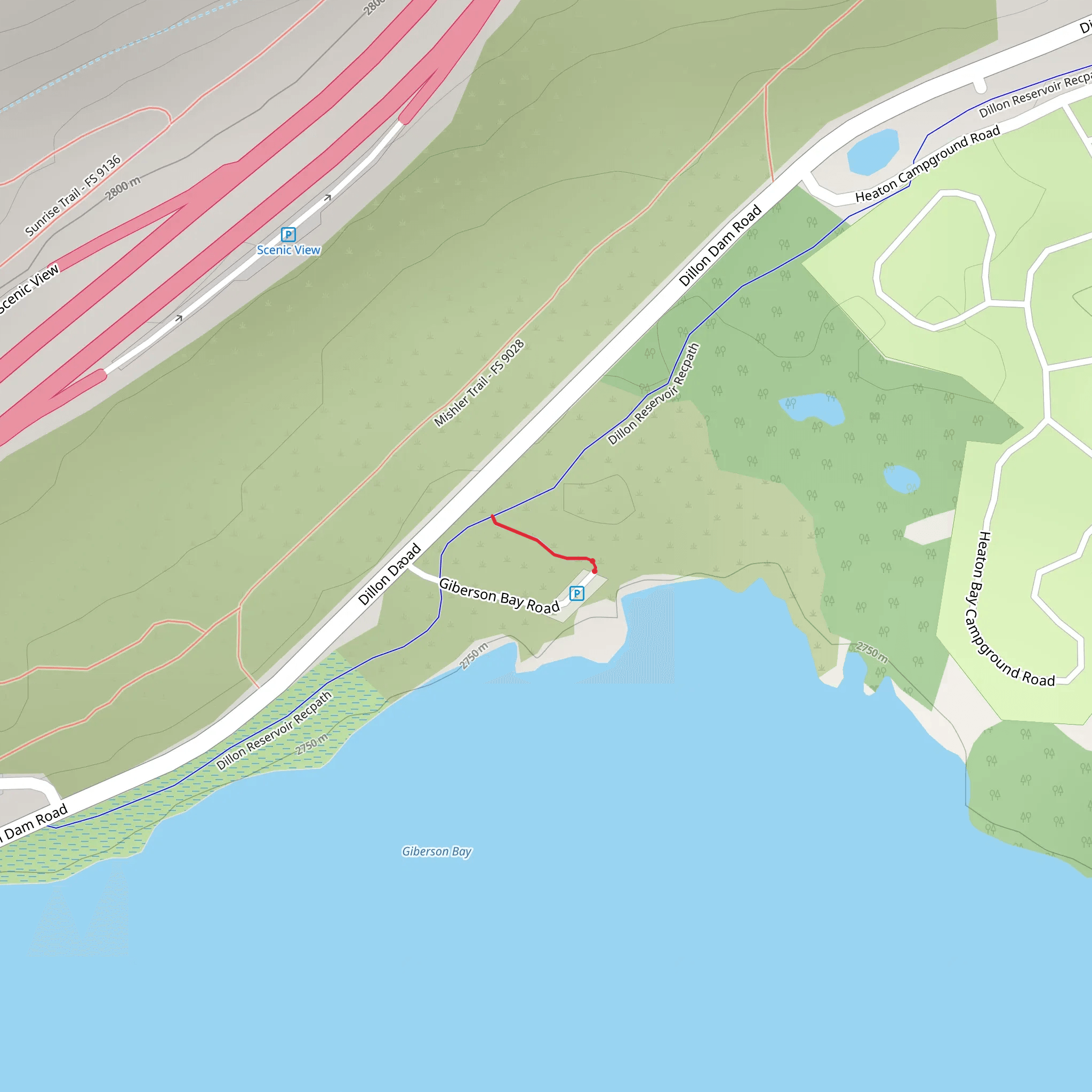 Gilberson Bay Spur Trail mobile static map