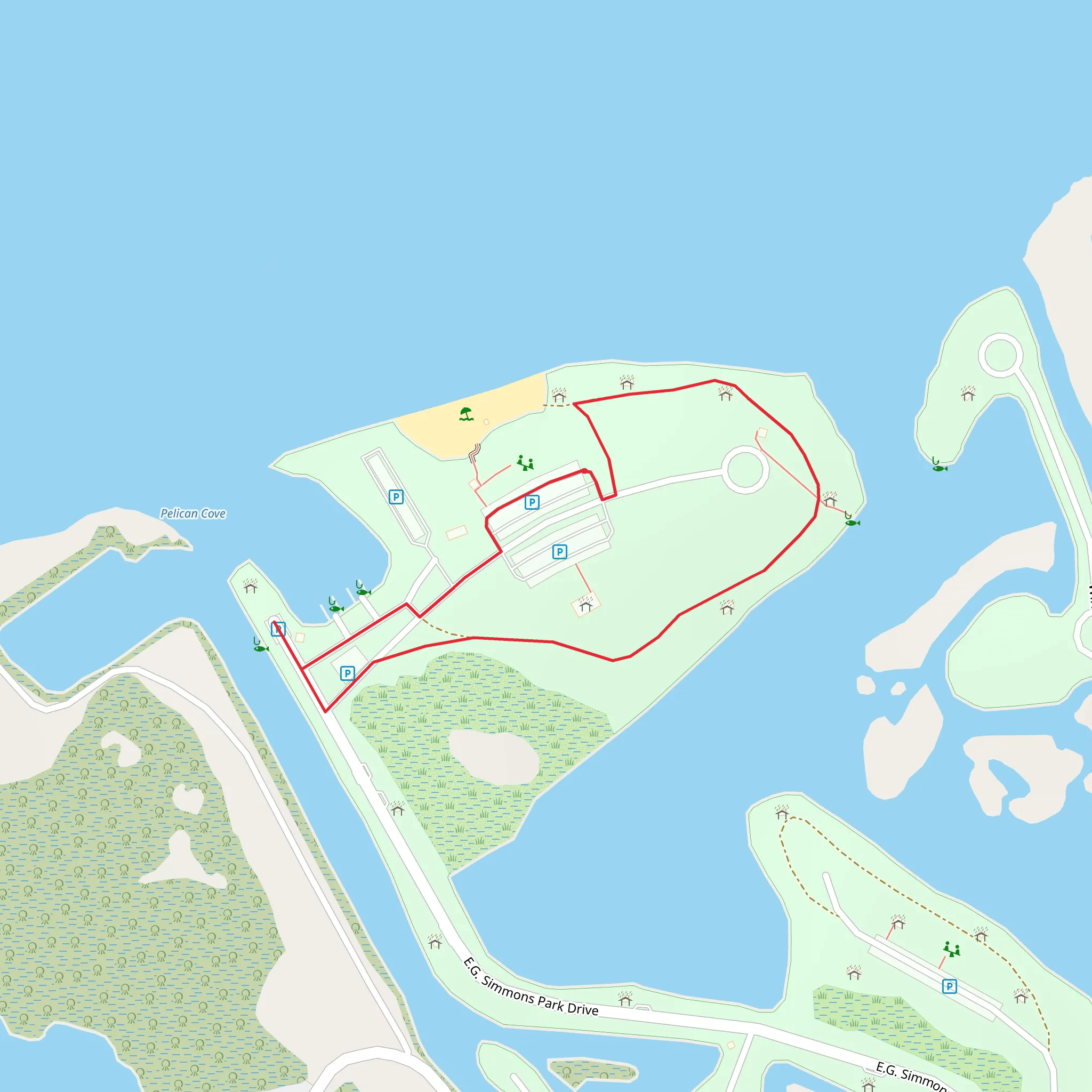 Sandy Beach - Pelican Cove Loop mobile static map
