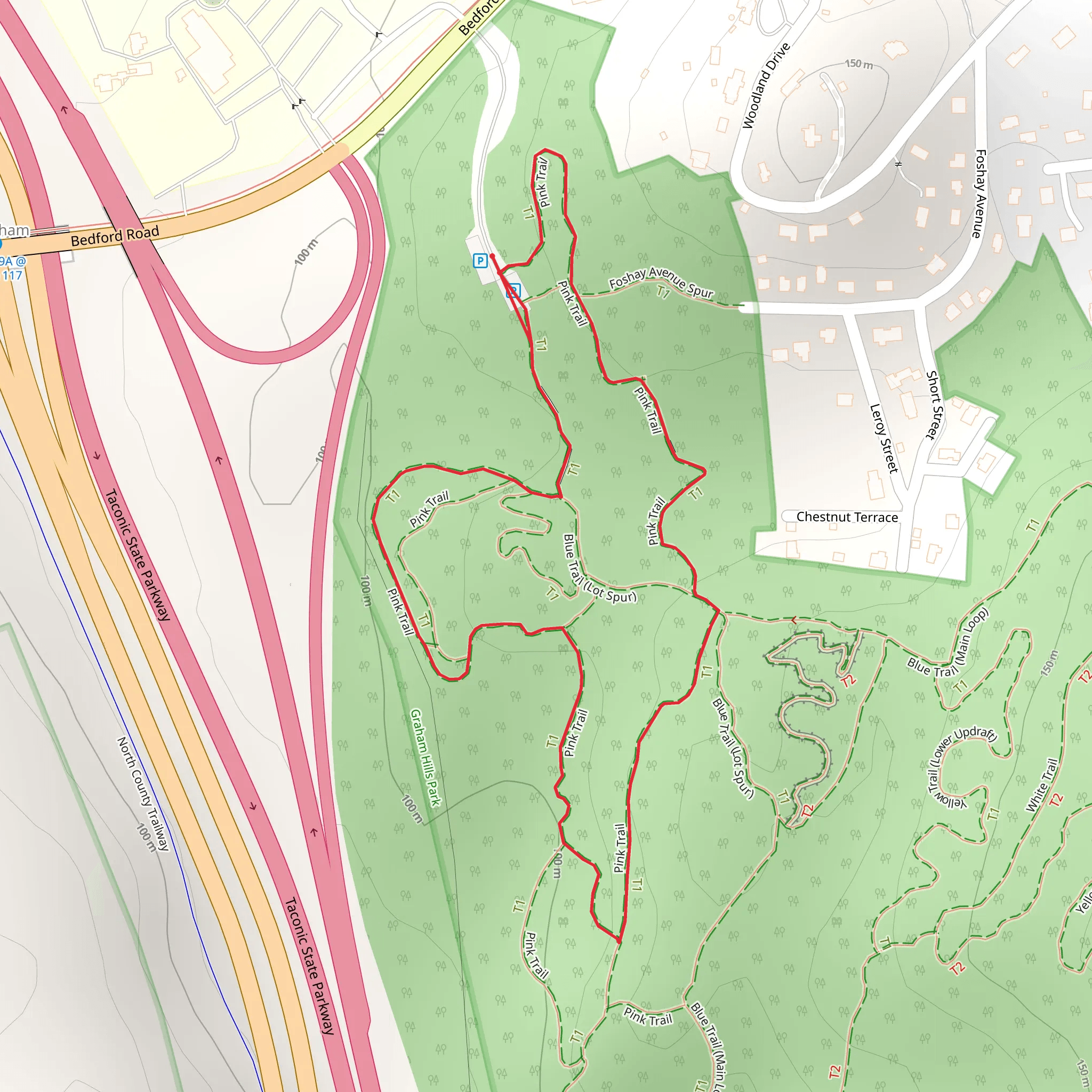 Pink Loop Trail - Graham Hills Park mobile static map