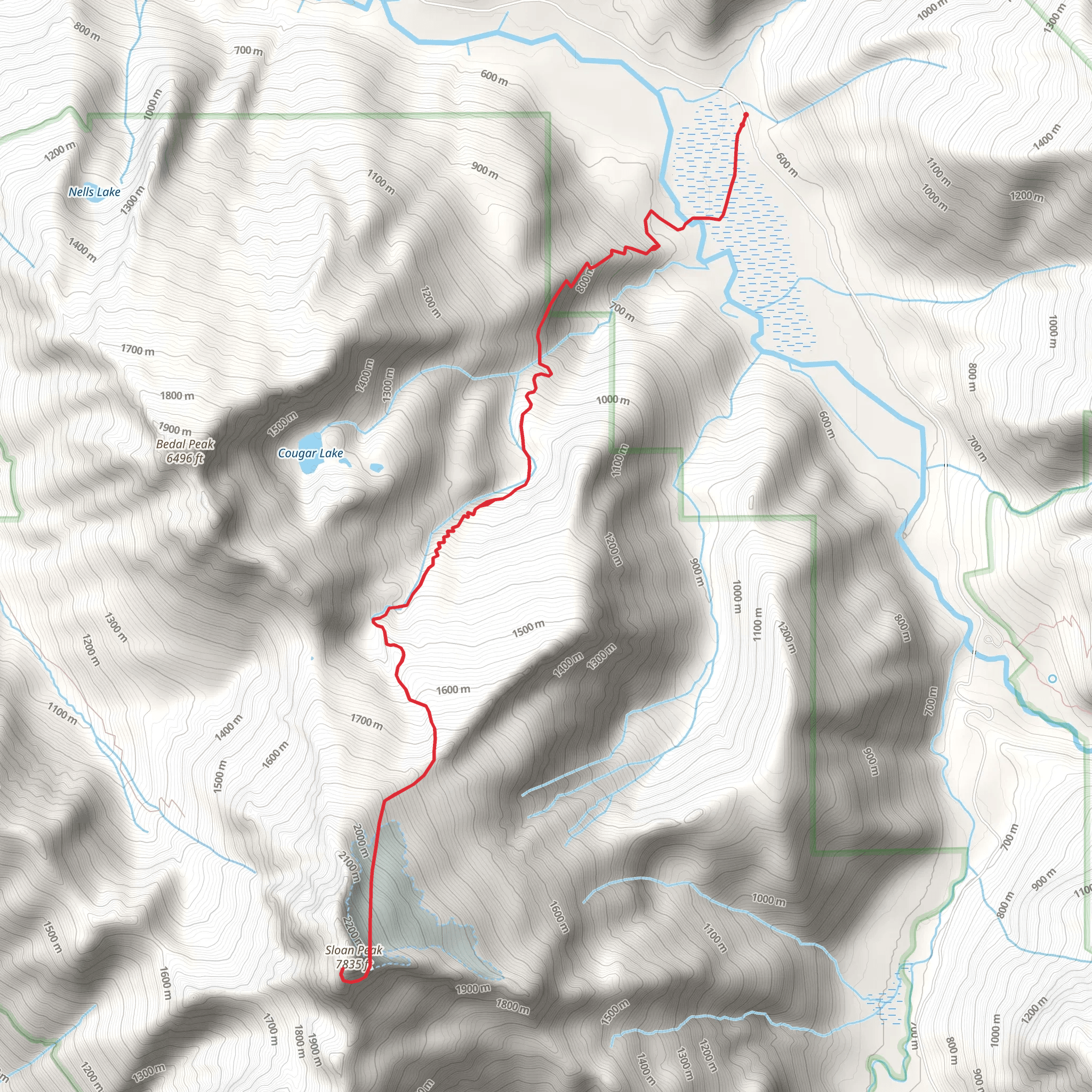 Sloan Peak Trail mobile static map