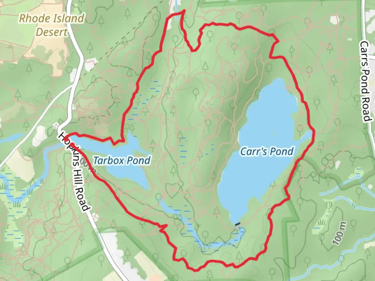 An image depicting the trail Pump House, Ring Road and Flipper Loop Trail and its surrounding area.