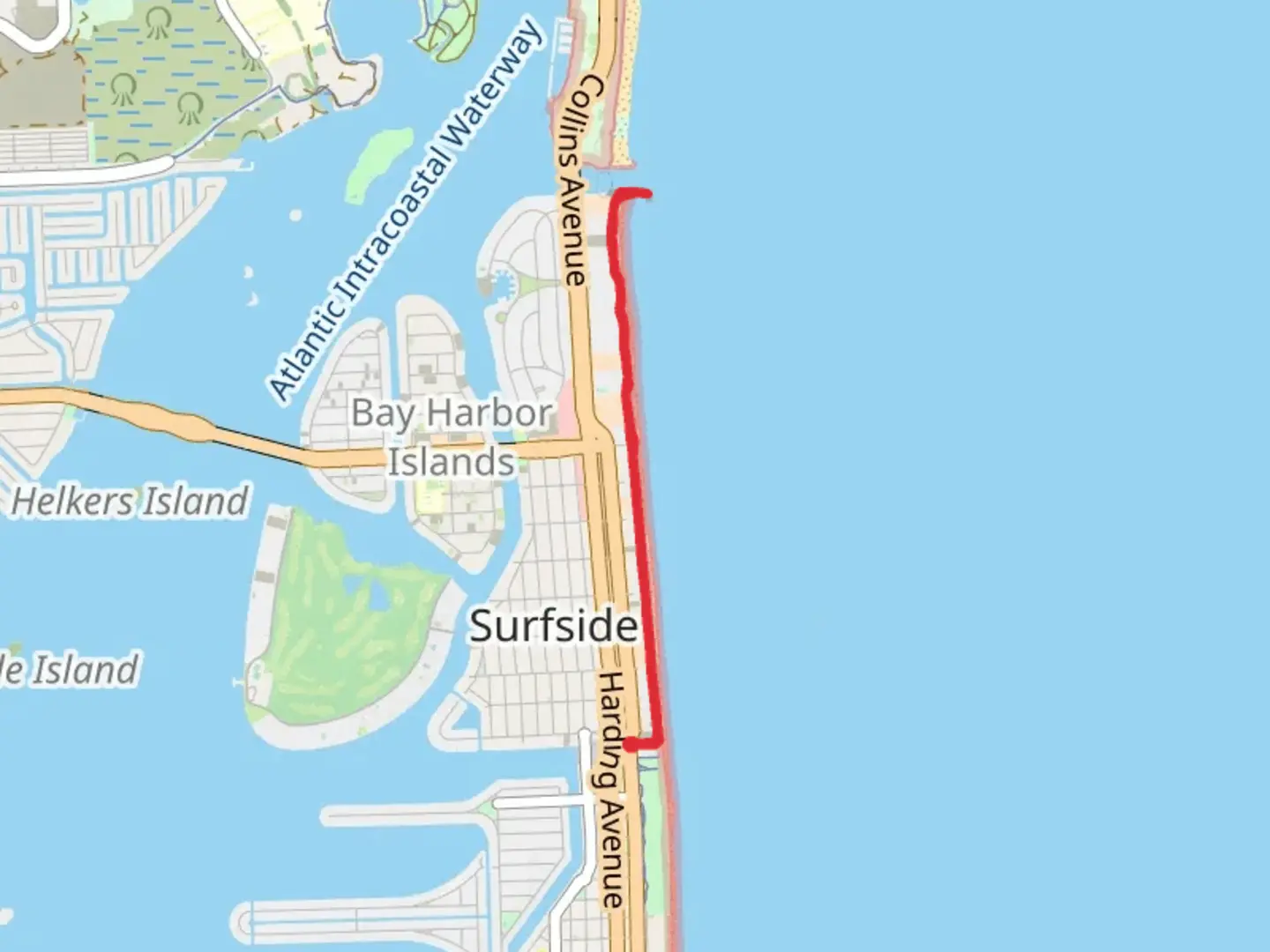 An image depicting the trail Bal Harbor Beach and its surrounding area.