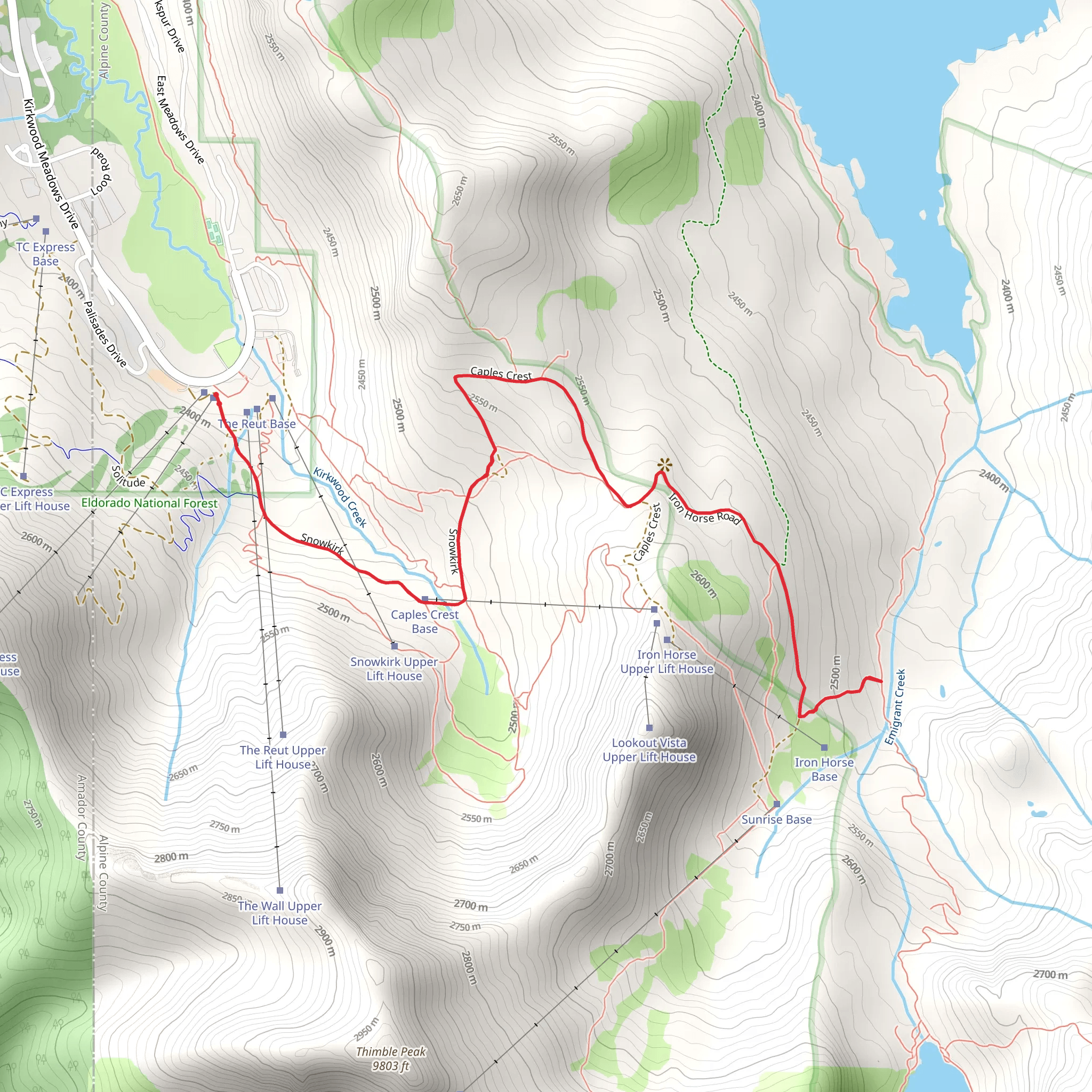Caples Crest and Snowkirk mobile static map