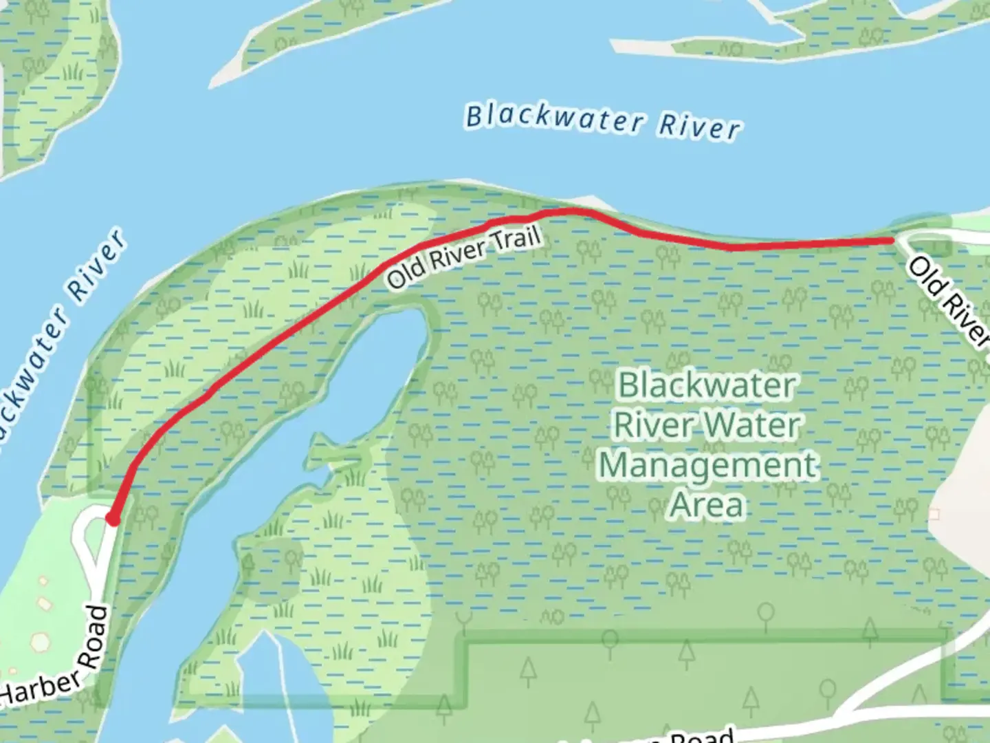 An image depicting the trail Old River Trail and its surrounding area.