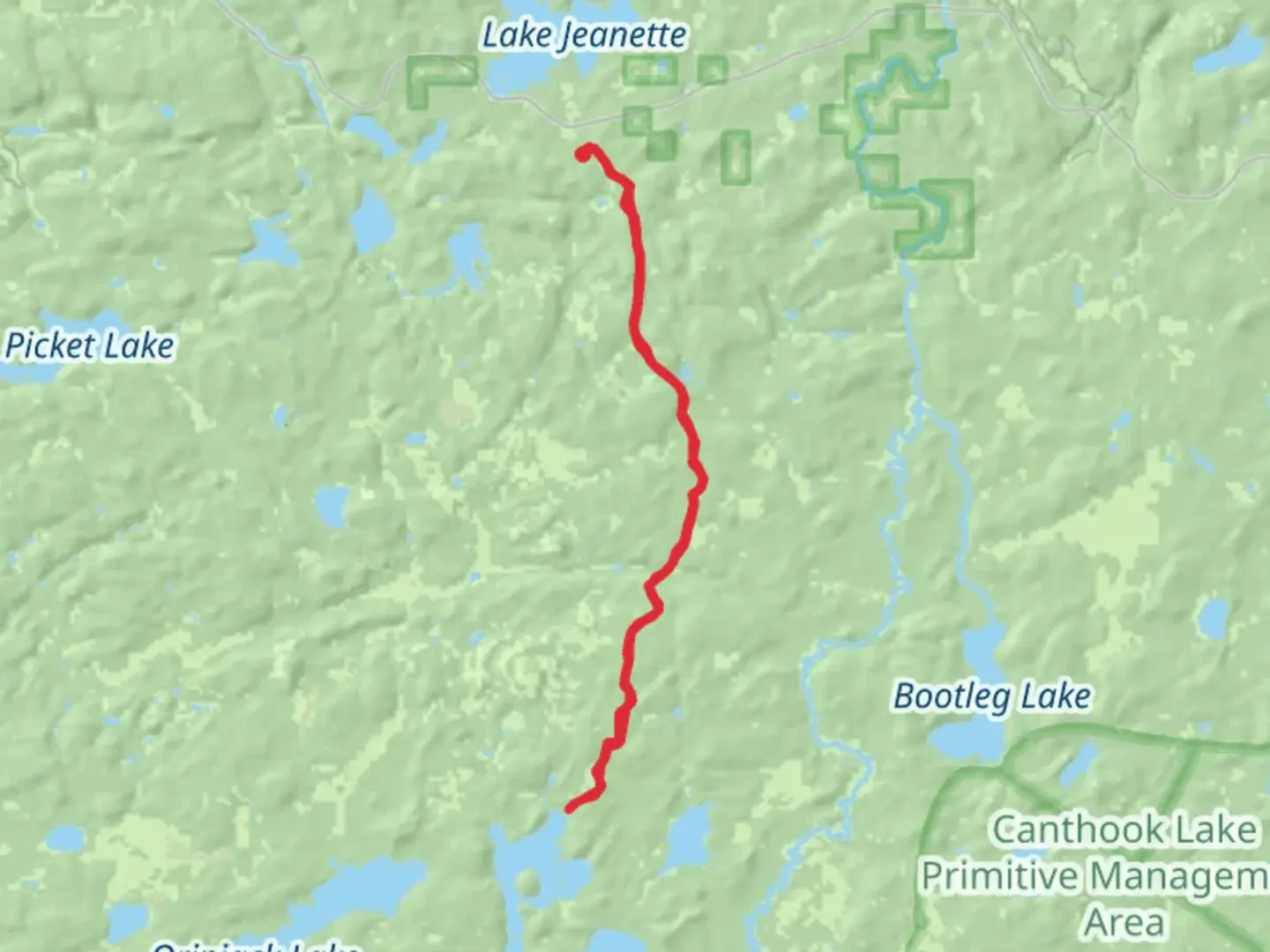 An image depicting the trail Trout Lake via Norway Trail and its surrounding area.