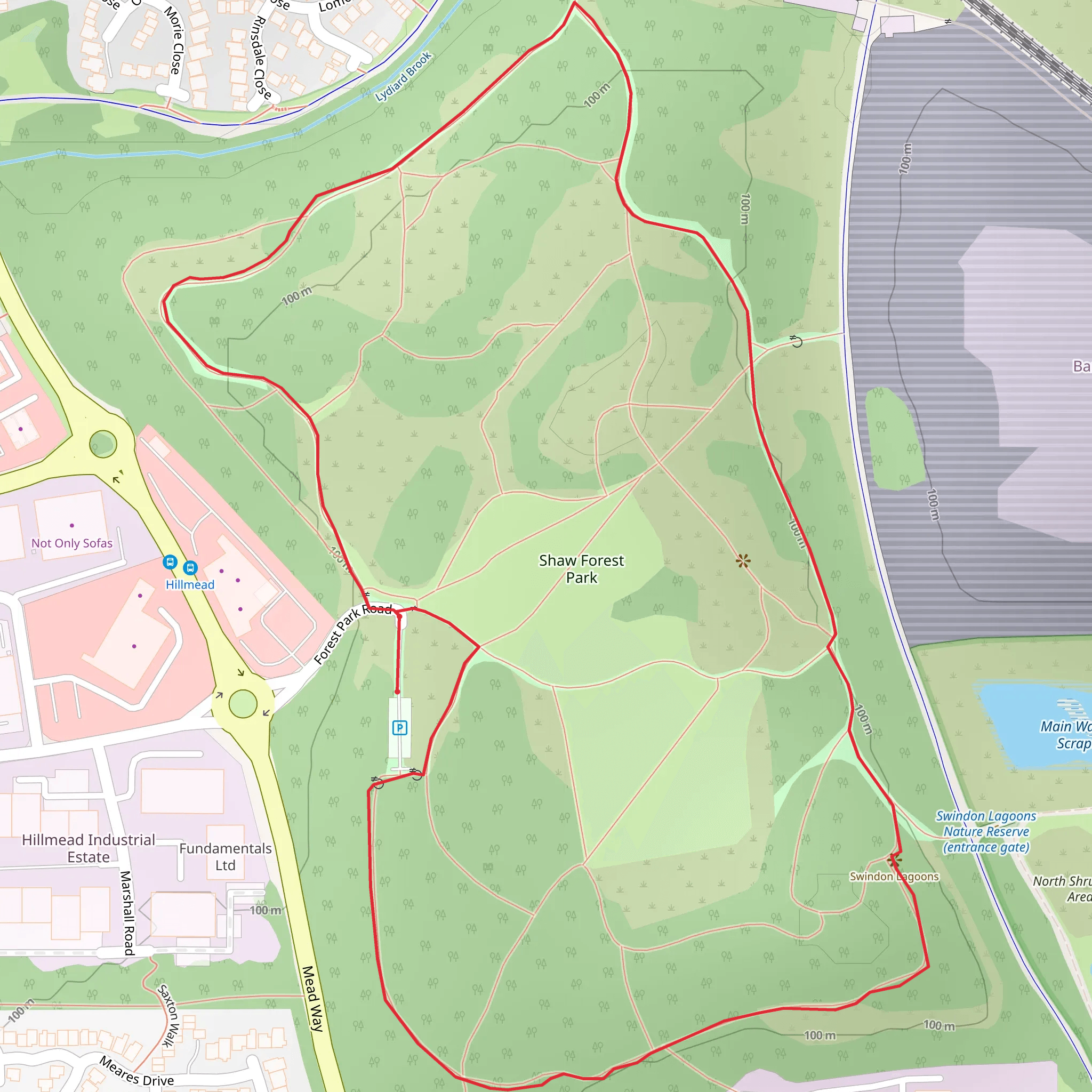 Shaw Forest Park Loop mobile static map