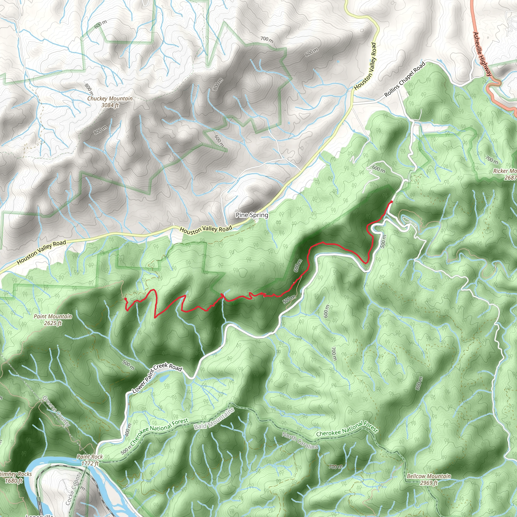 Lone Pine Gap via Paint Mountain Trail mobile static map