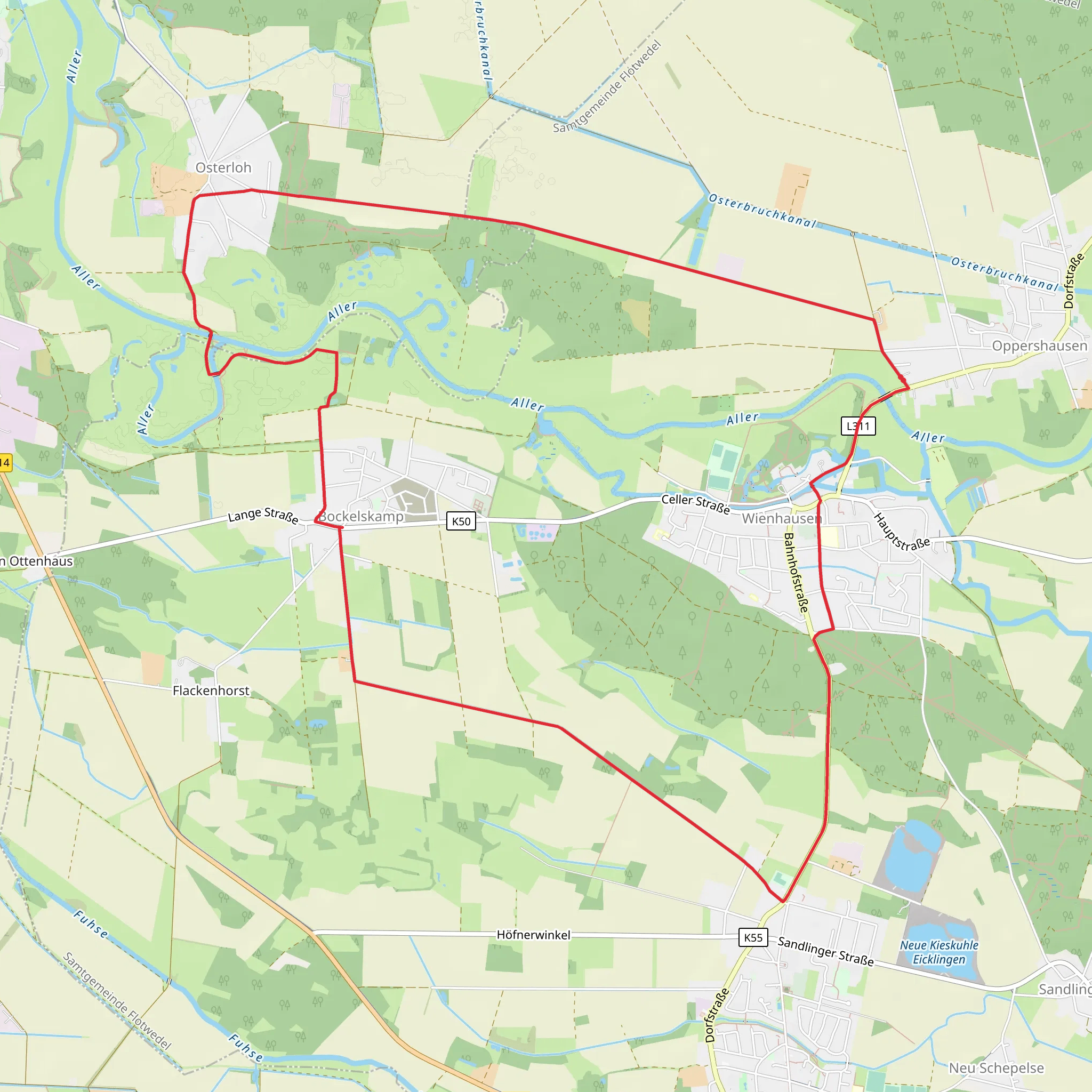 Wienhausen to Bockelskamp Loop mobile static map