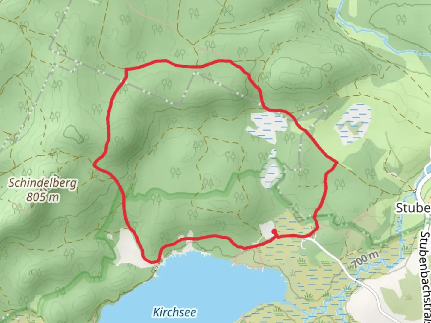 An image depicting the trail Kirchsee Northside Circle and its surrounding area.