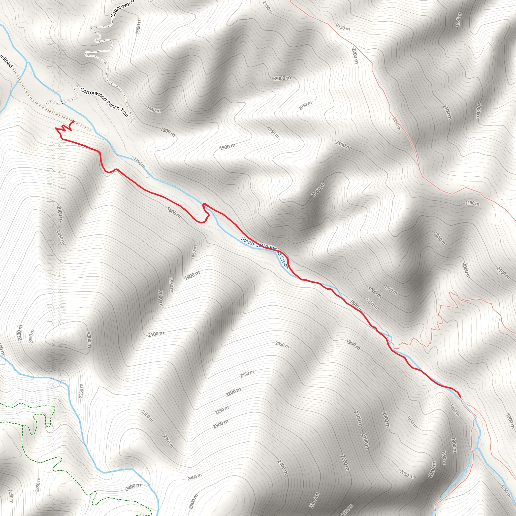 South Cottonwood Creek mobile static map