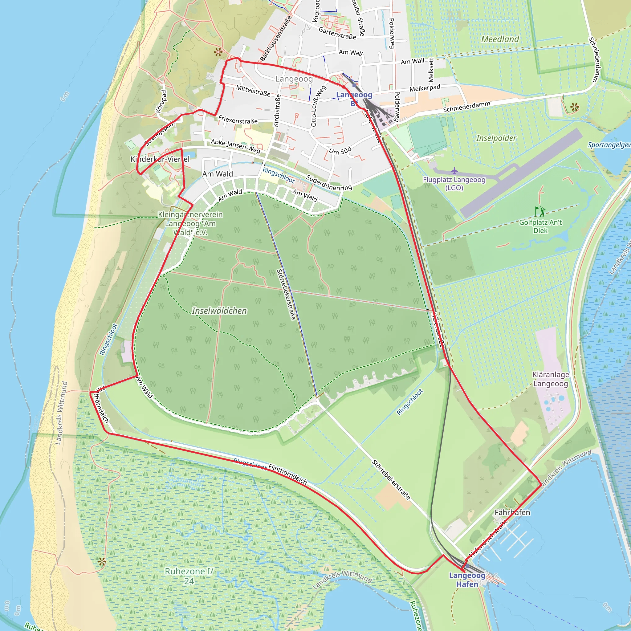 Inselmädchen Loop via Langeoog mobile static map