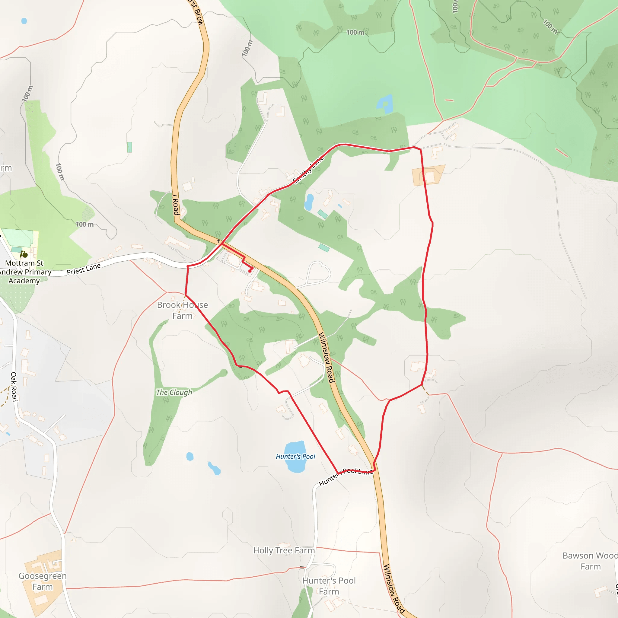 Mottram St Andrew Loop mobile static map
