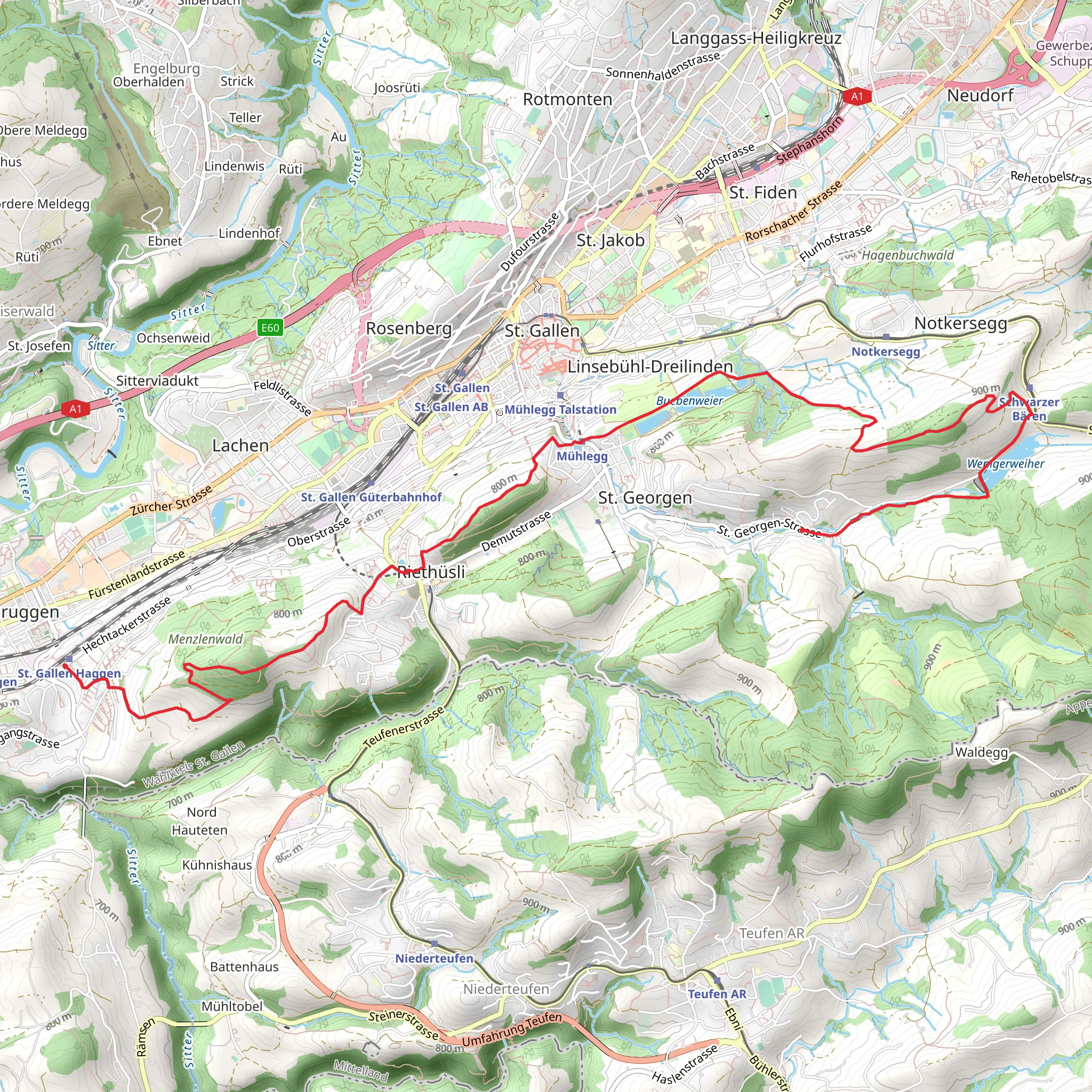 St Galler Panoramic Trail mobile static map
