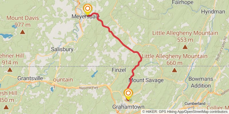 Great Allegheny Passage stage 16 Map