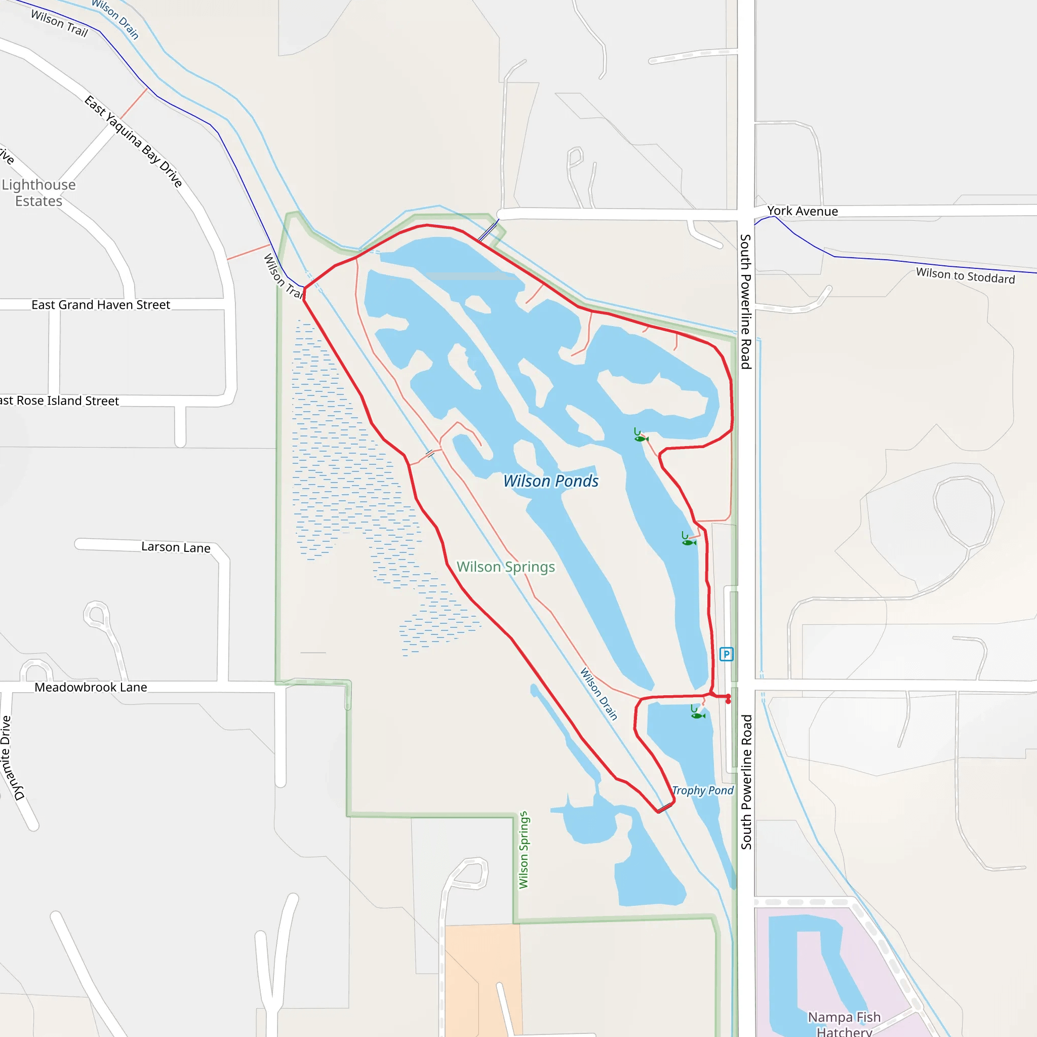 Trophy Pond Wilson Pond Loop mobile static map