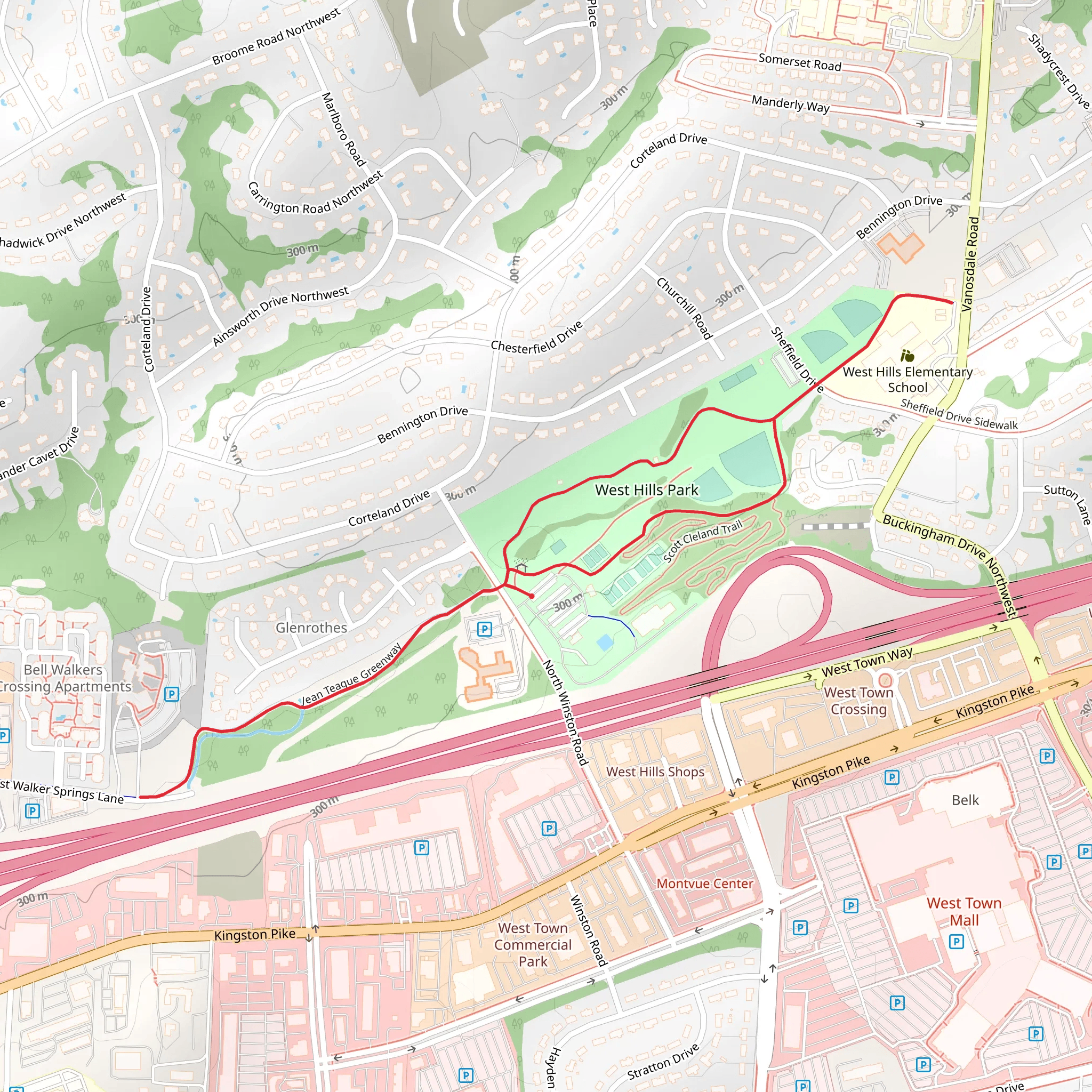 West Hills Park mobile static map