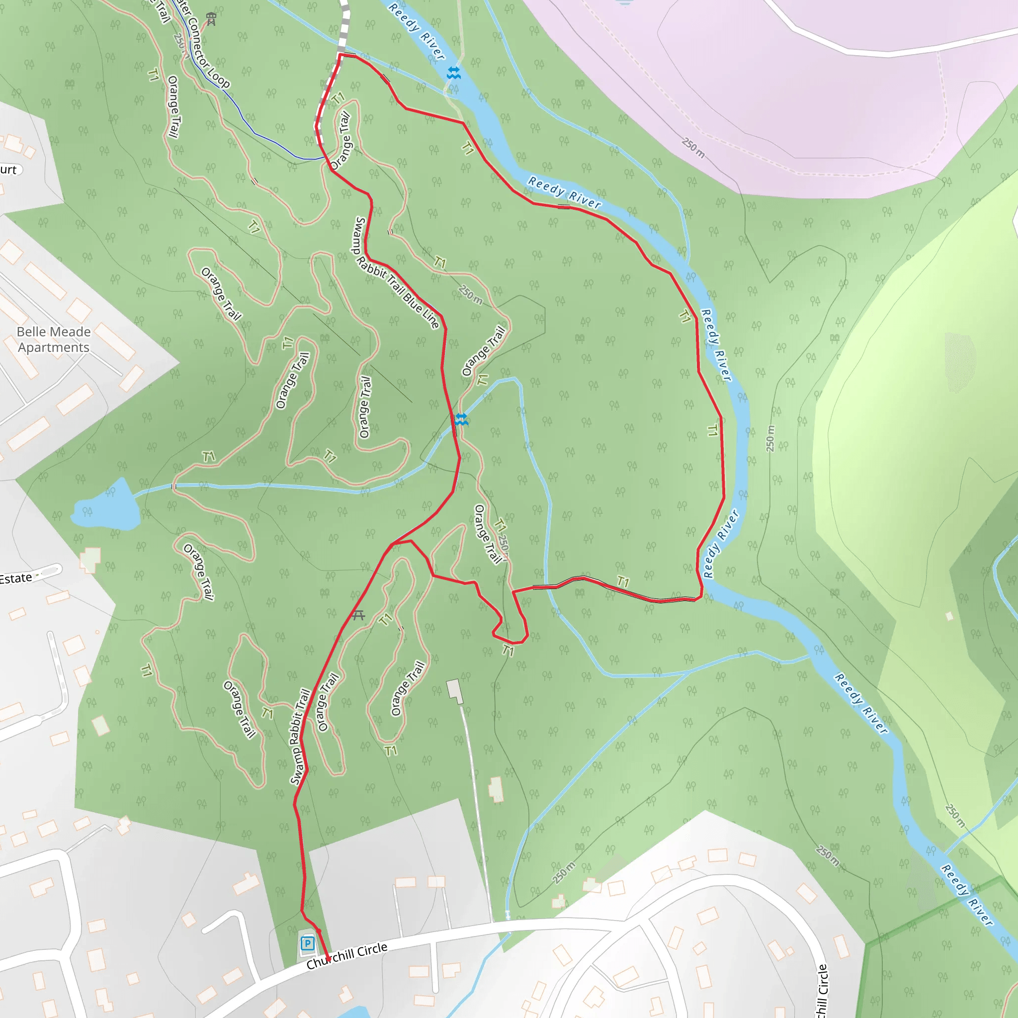 Swamp Rabbit and Tree Frog Loop Trail mobile static map