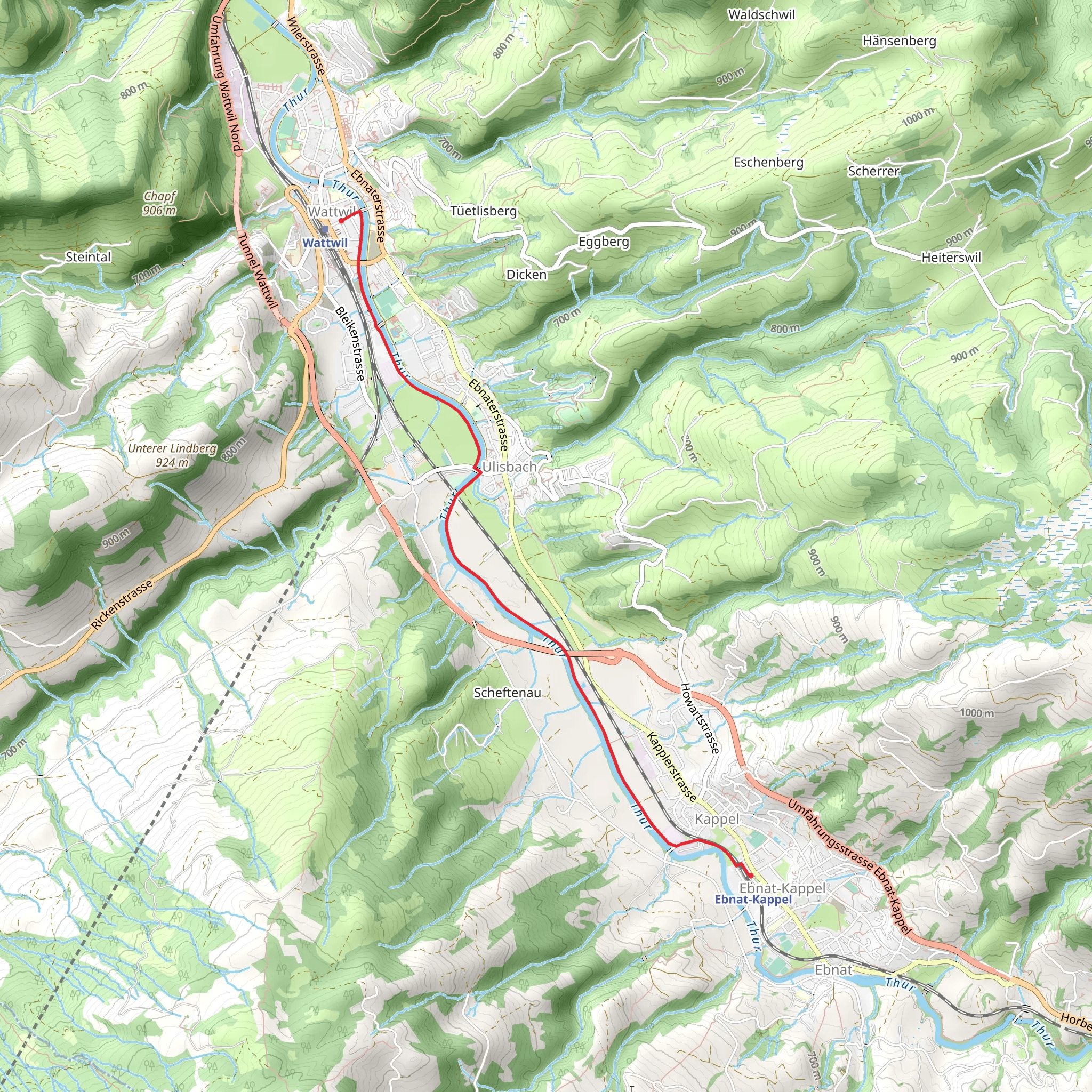 Unterer Thurweg mobile static map
