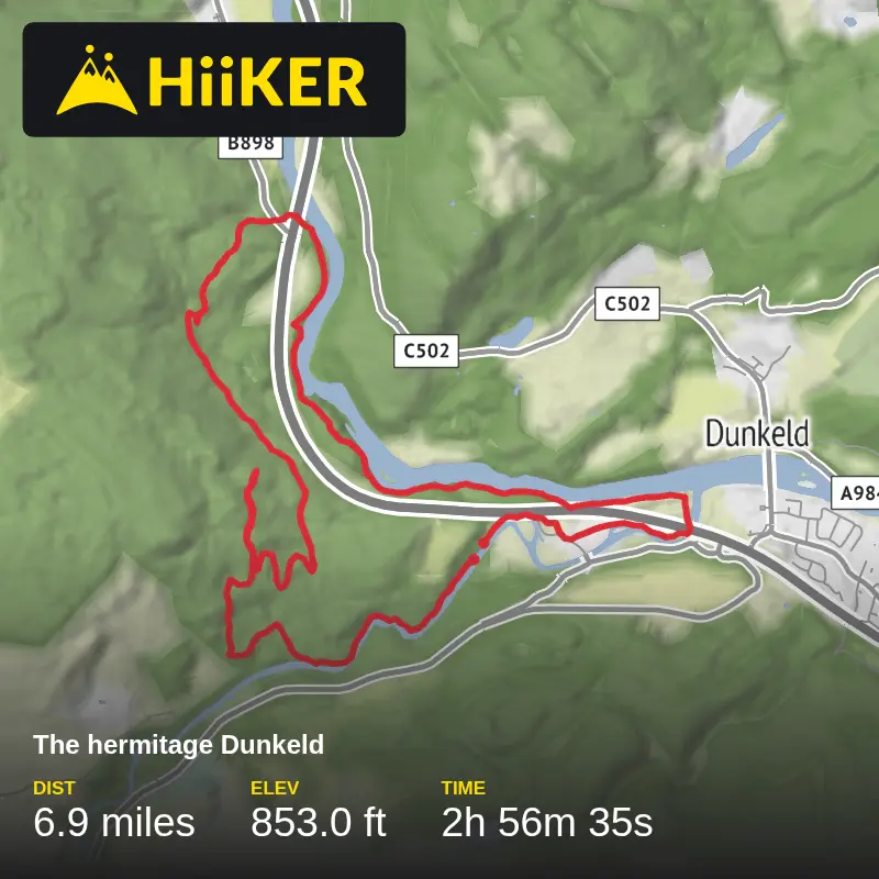 A map preview of the recording The hermitage Dunkeld.