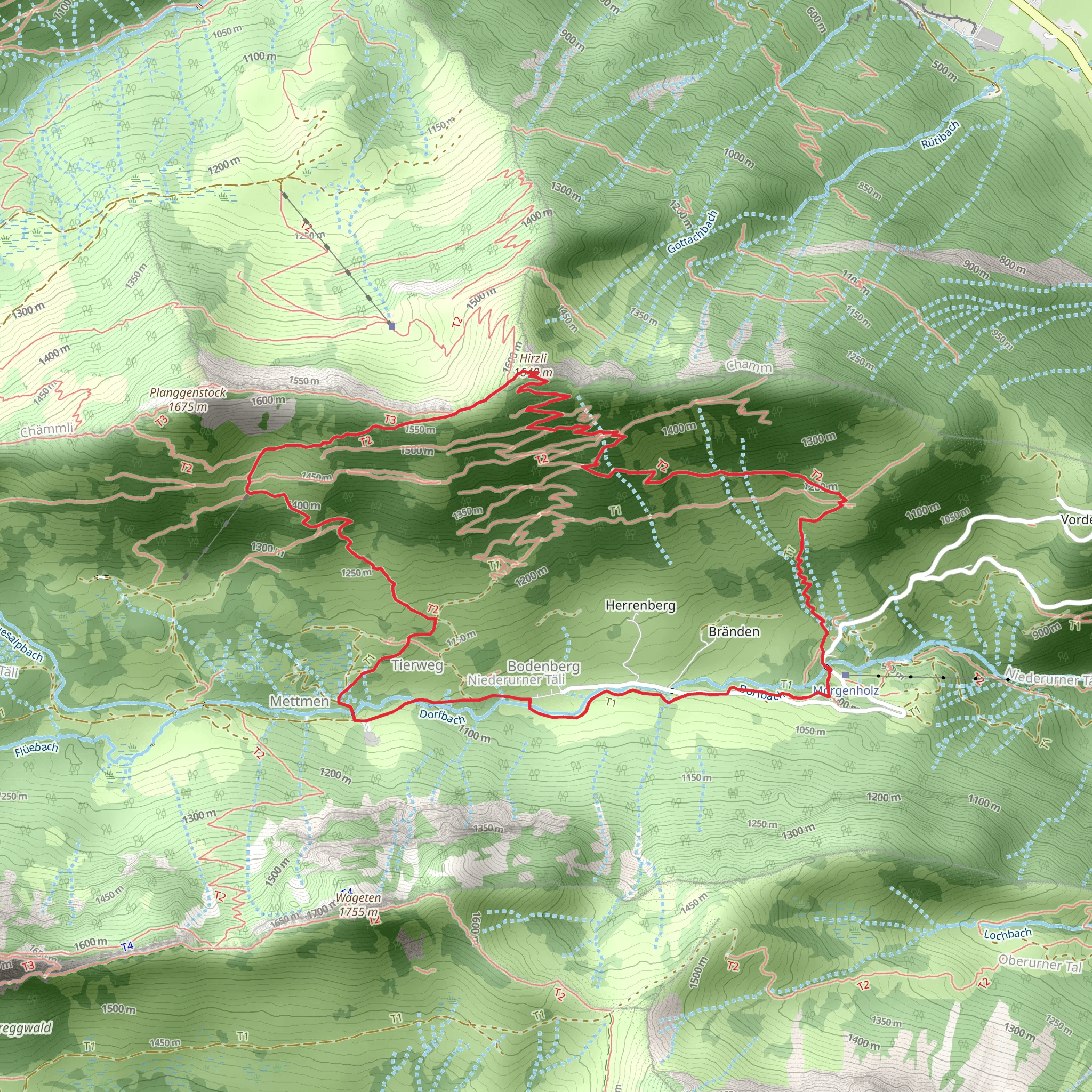 Niederurnen - Hirzli Loop Trail mobile static map