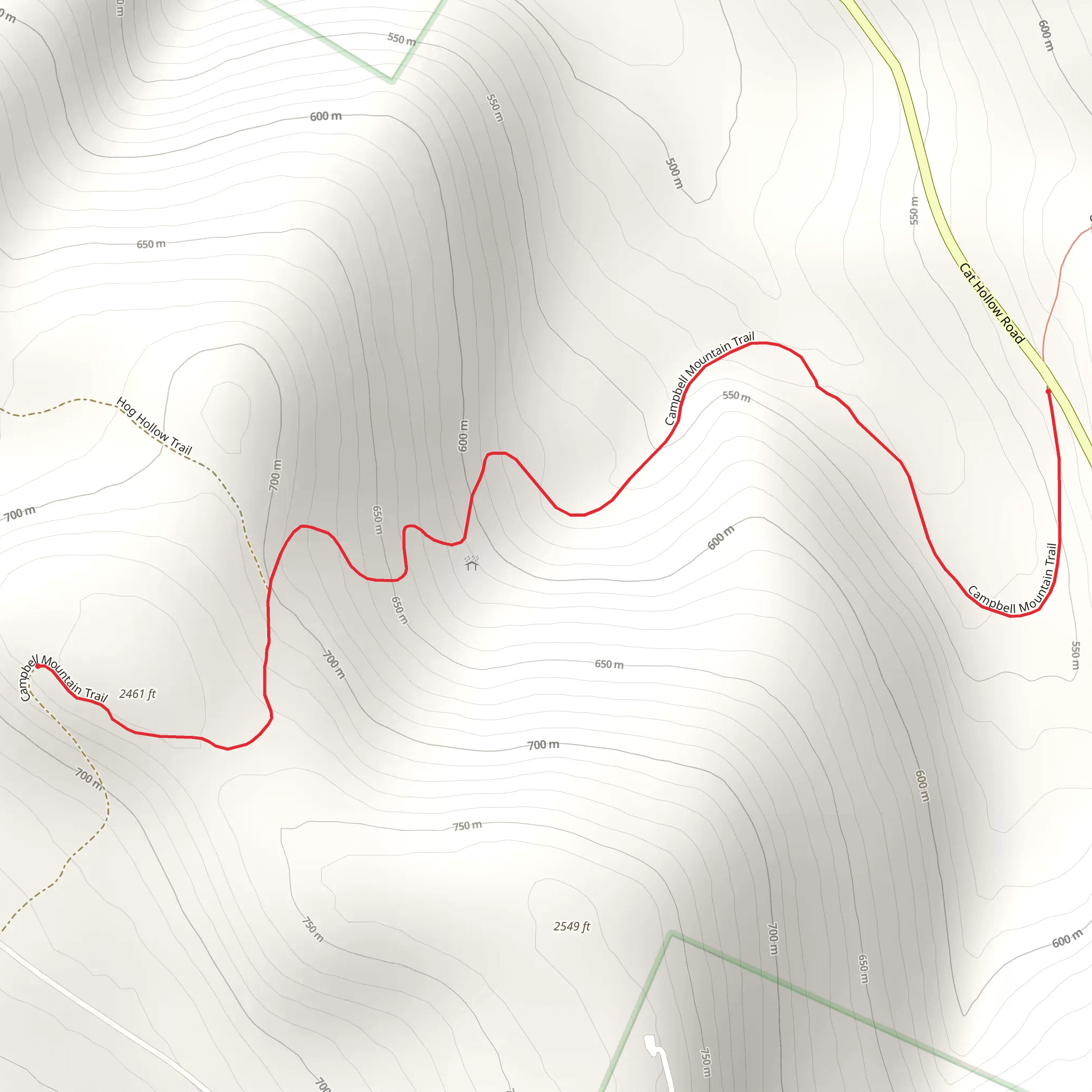 Cat Hollow Trail mobile static map