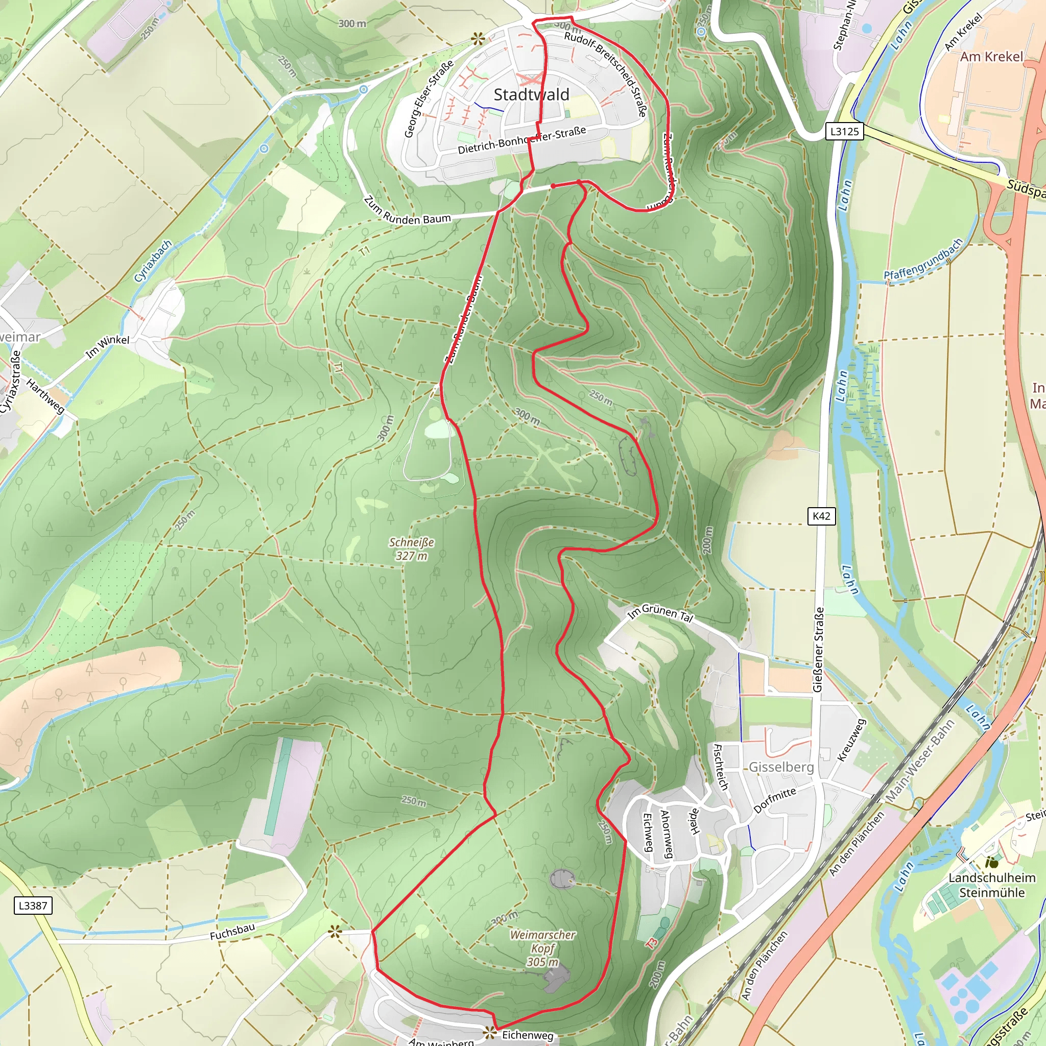 Strumpfweg and Altenberg - Marburg mobile static map