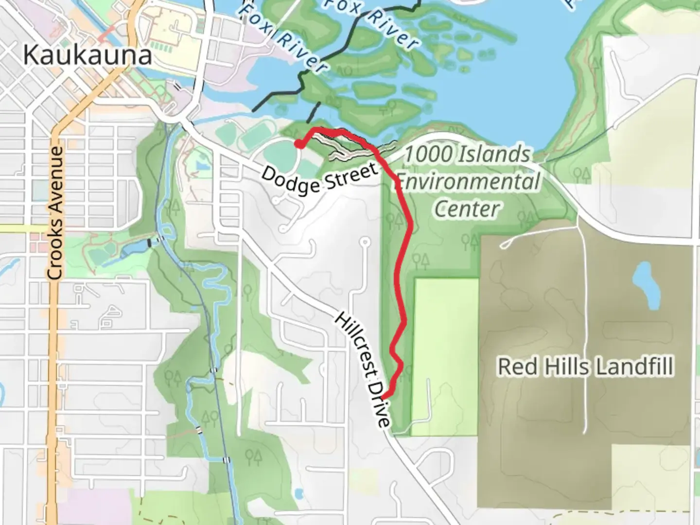 An image depicting the trail Hill Crest Dr and its surrounding area.