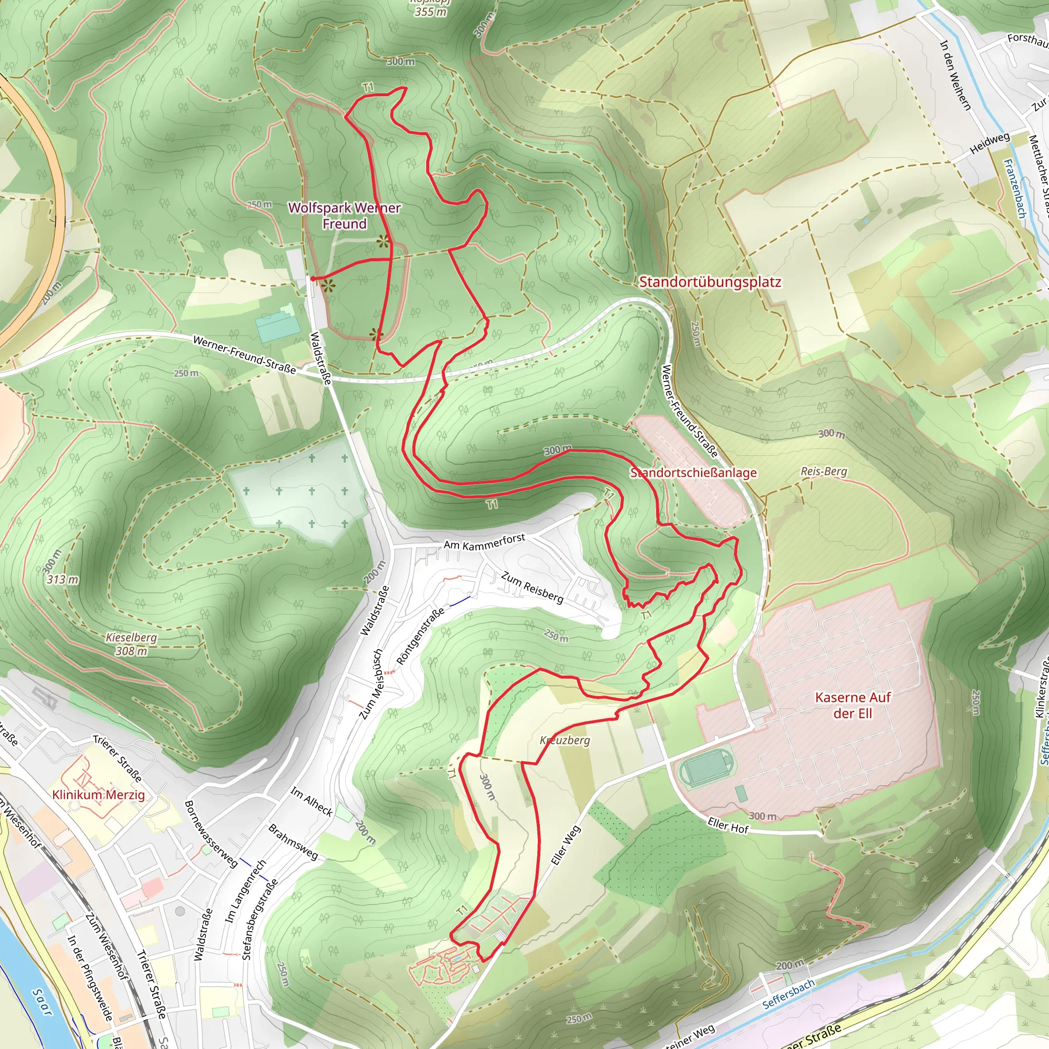 Kreuzberg via Rundwanderweg mobile static map