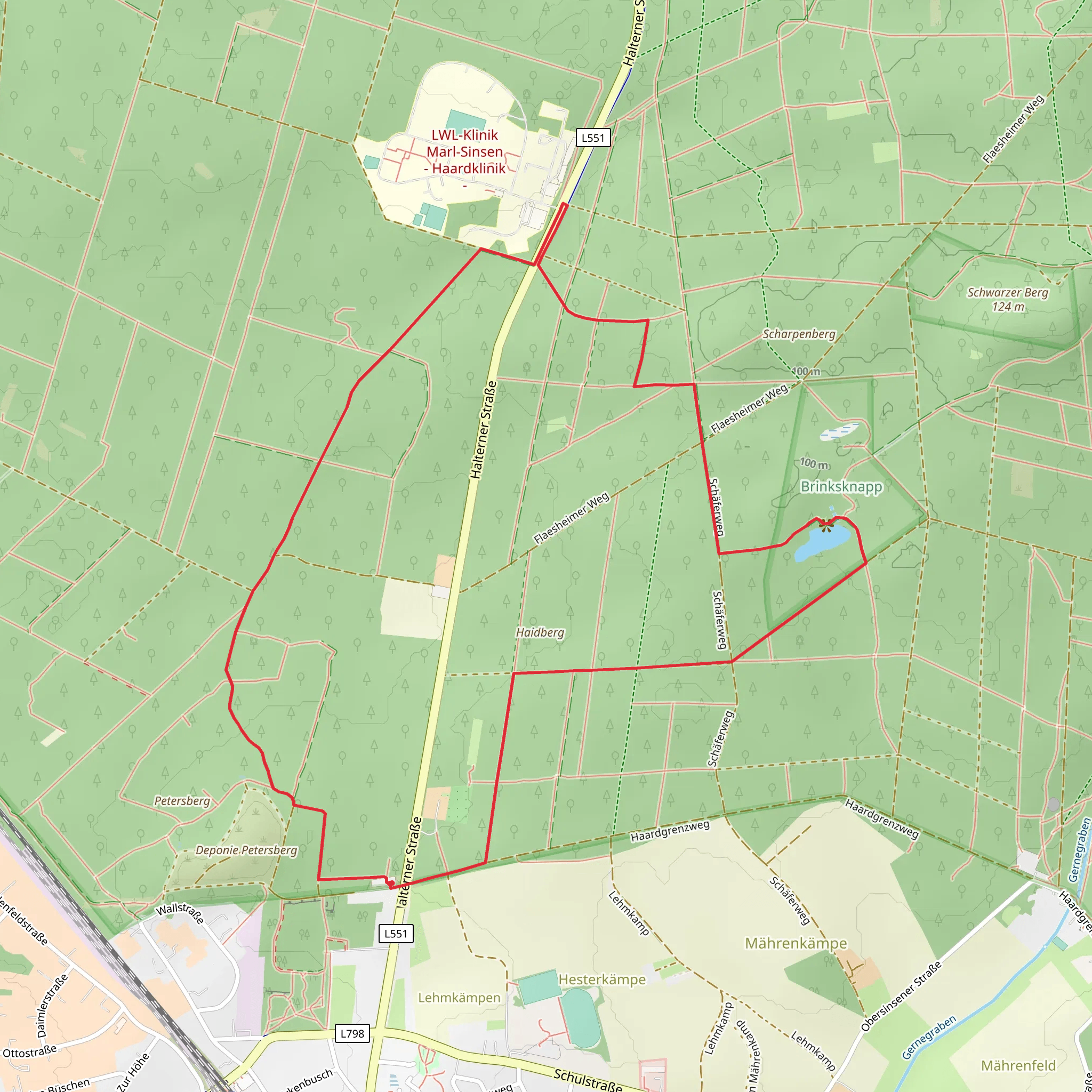 Brinksknapp and Haidberg via Schäferweg mobile static map