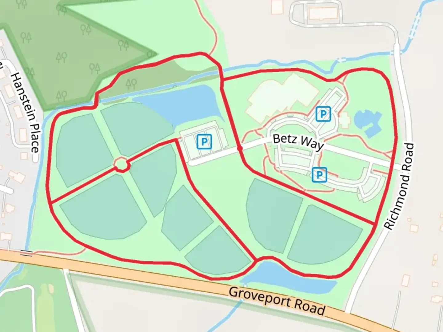 An image depicting the trail Blacklick Park Loop and its surrounding area.