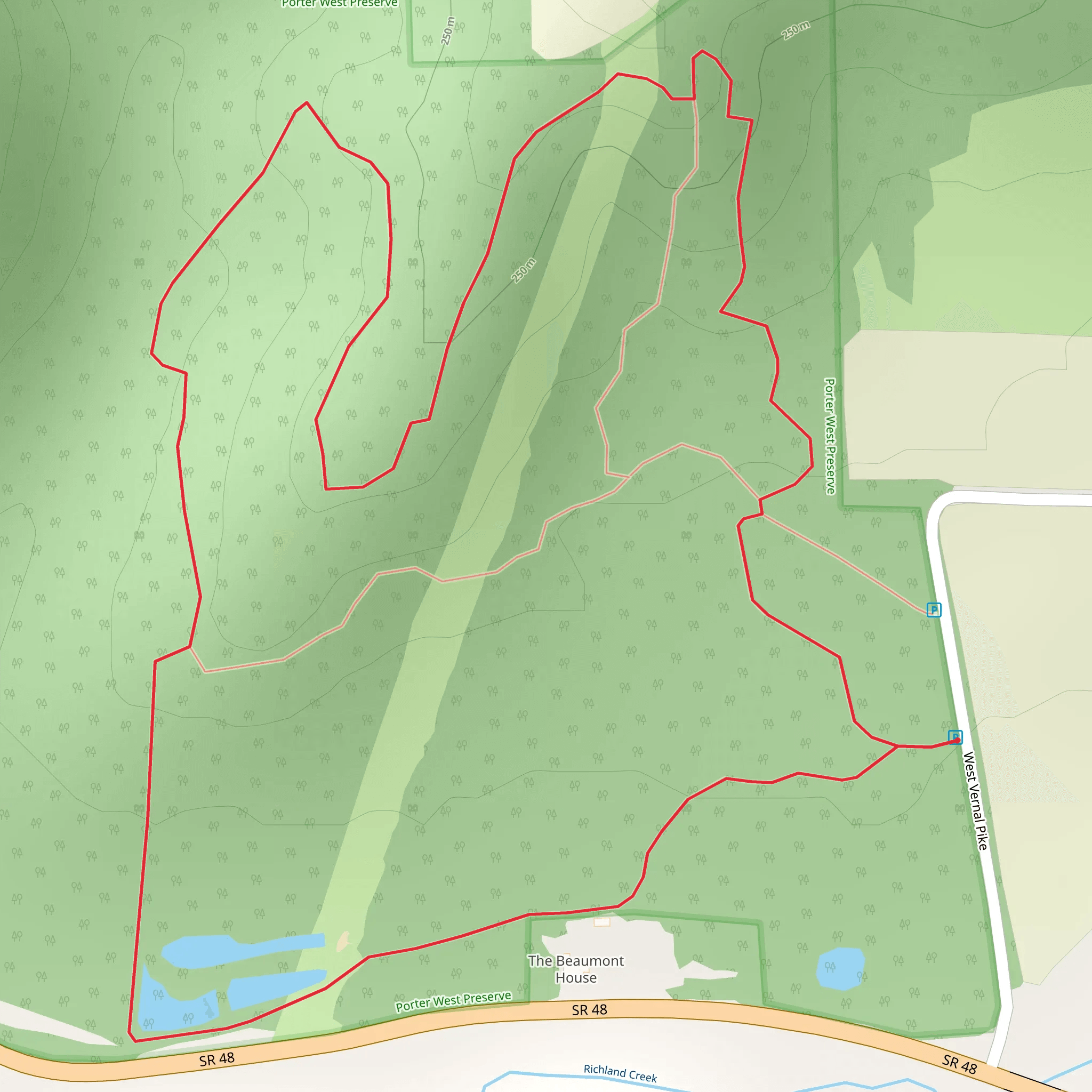 Sycamore Land Trust Loop Trails mobile static map