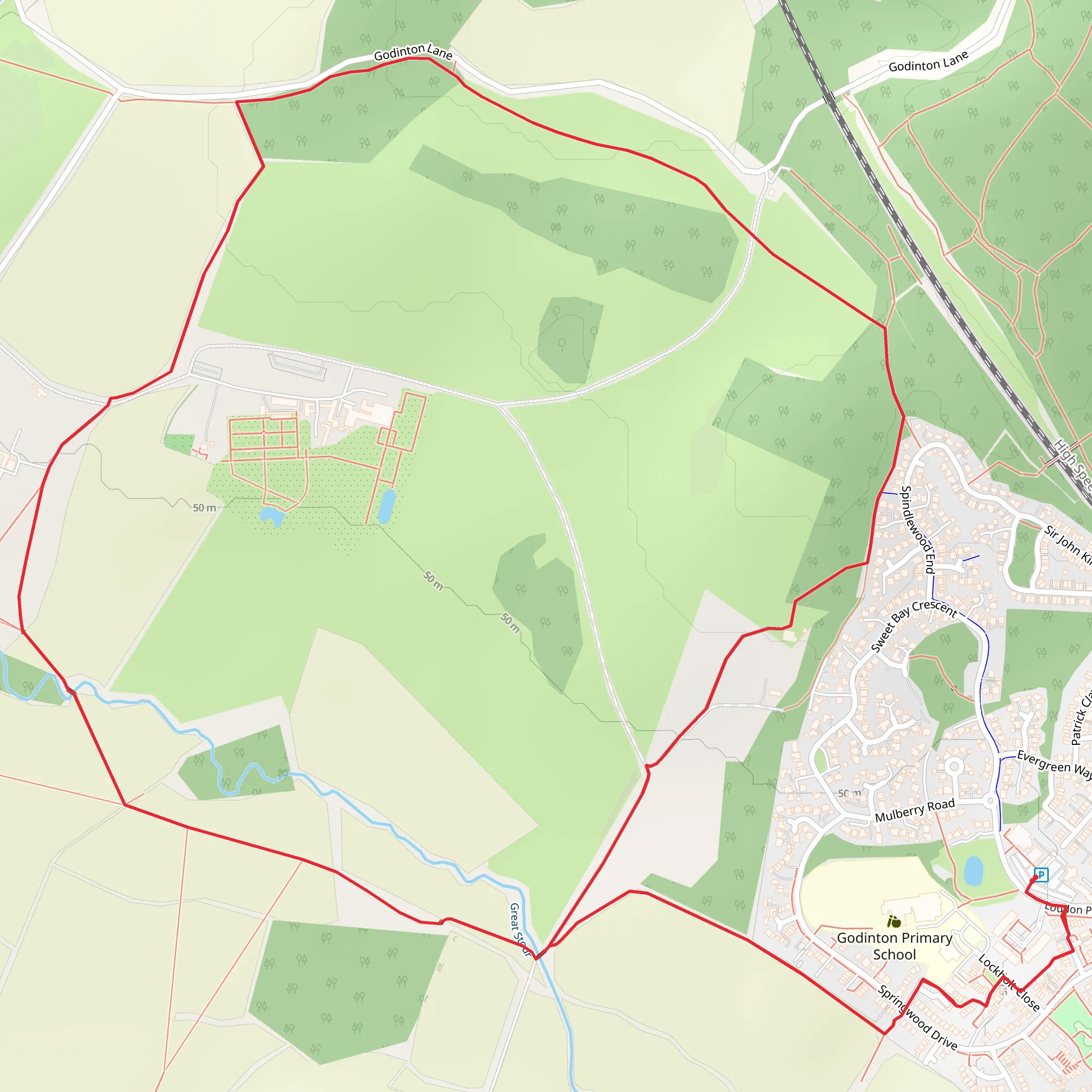 Greensand Way and Godinton Park Circular Walk mobile static map