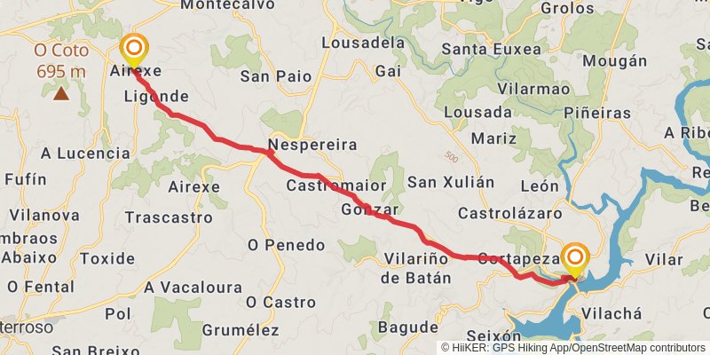Camino Aragones stage 37 Map