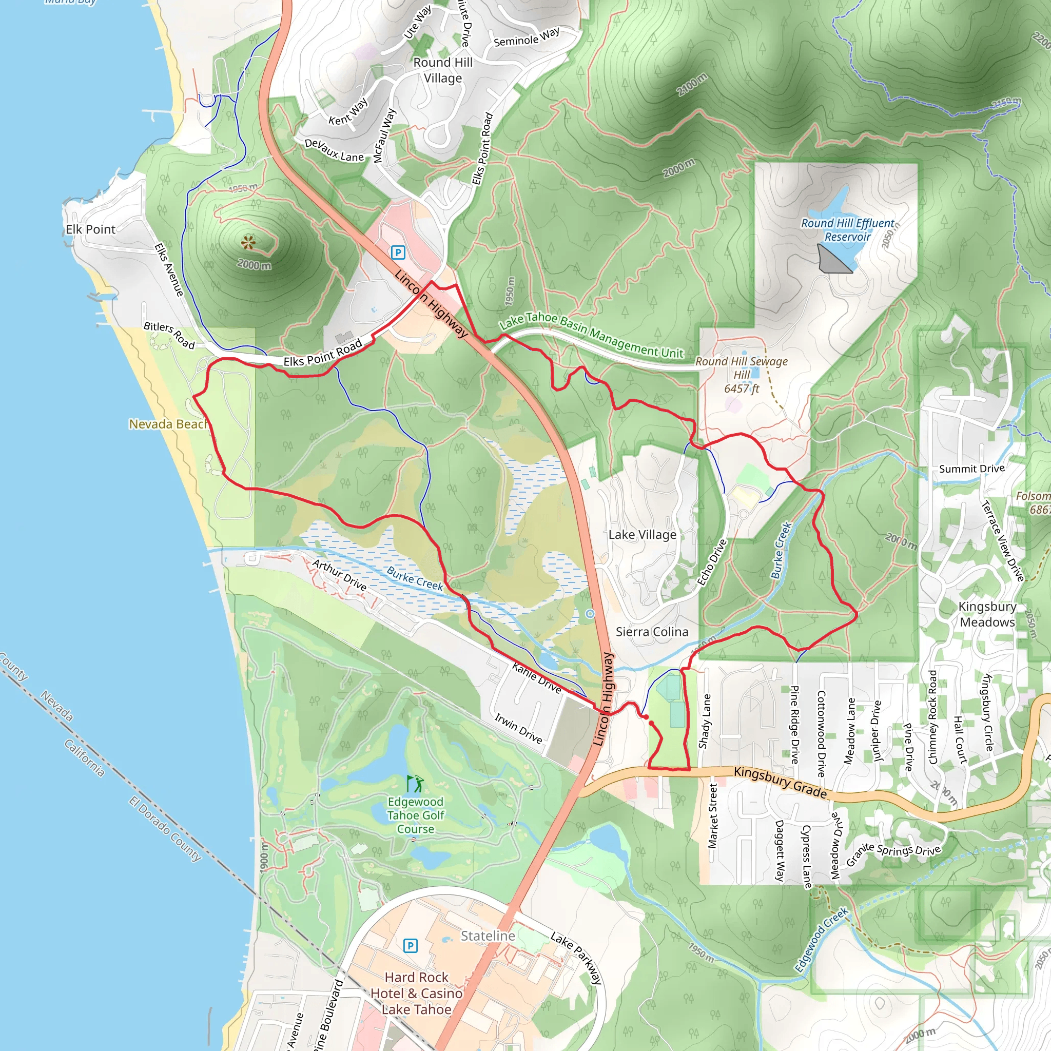 Round Hill Sewage Hill Loop mobile static map