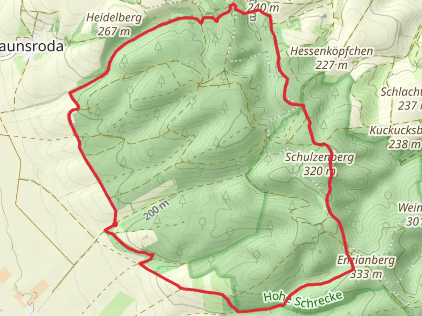 An image depicting the trail Kleiner Schrecke Rundweg and its surrounding area.