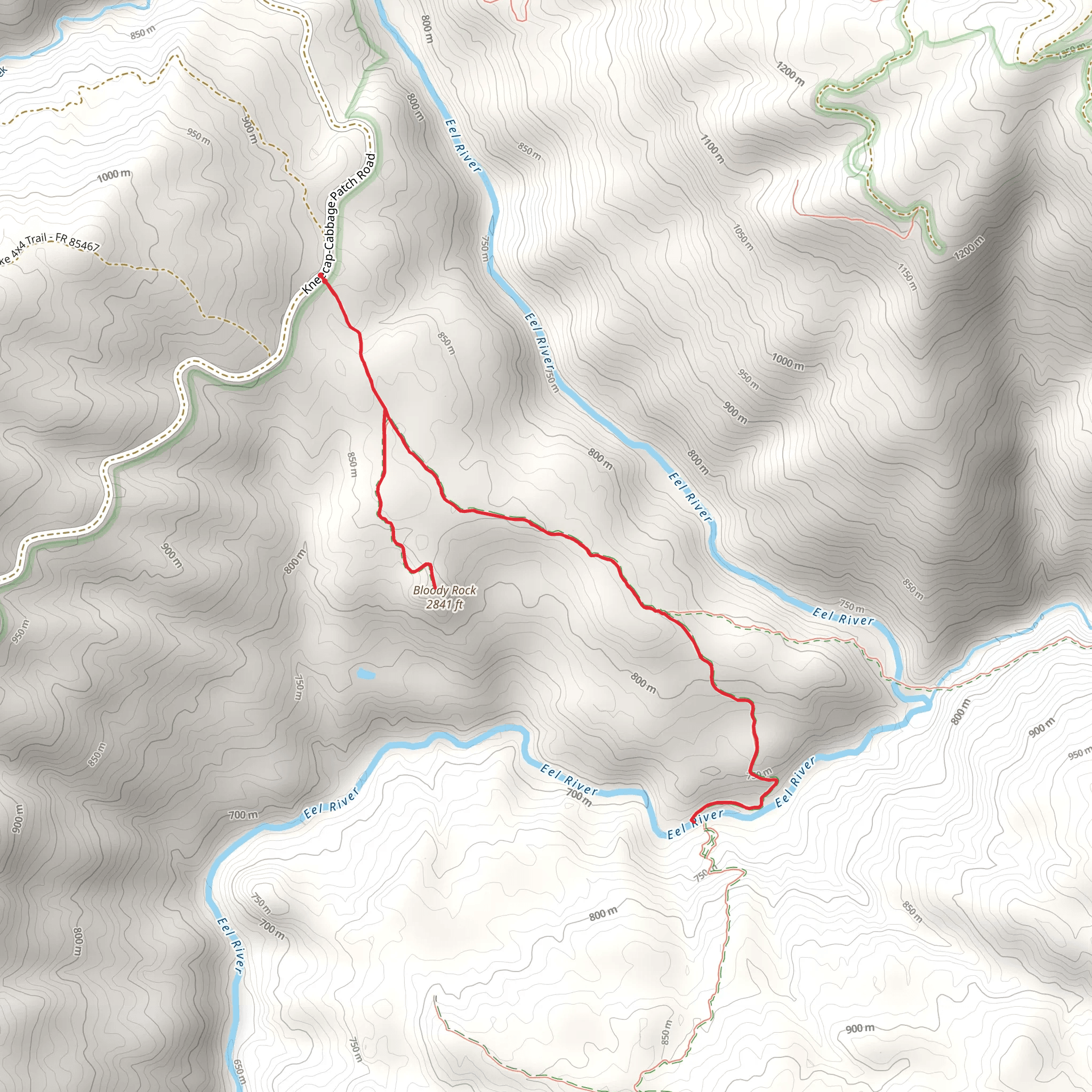 Bloody Rock Trail mobile static map