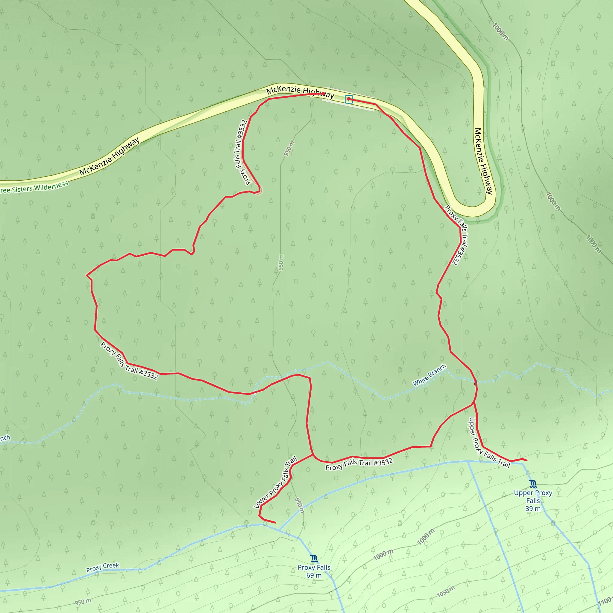 Proxy Falls Loop Trail mobile static map