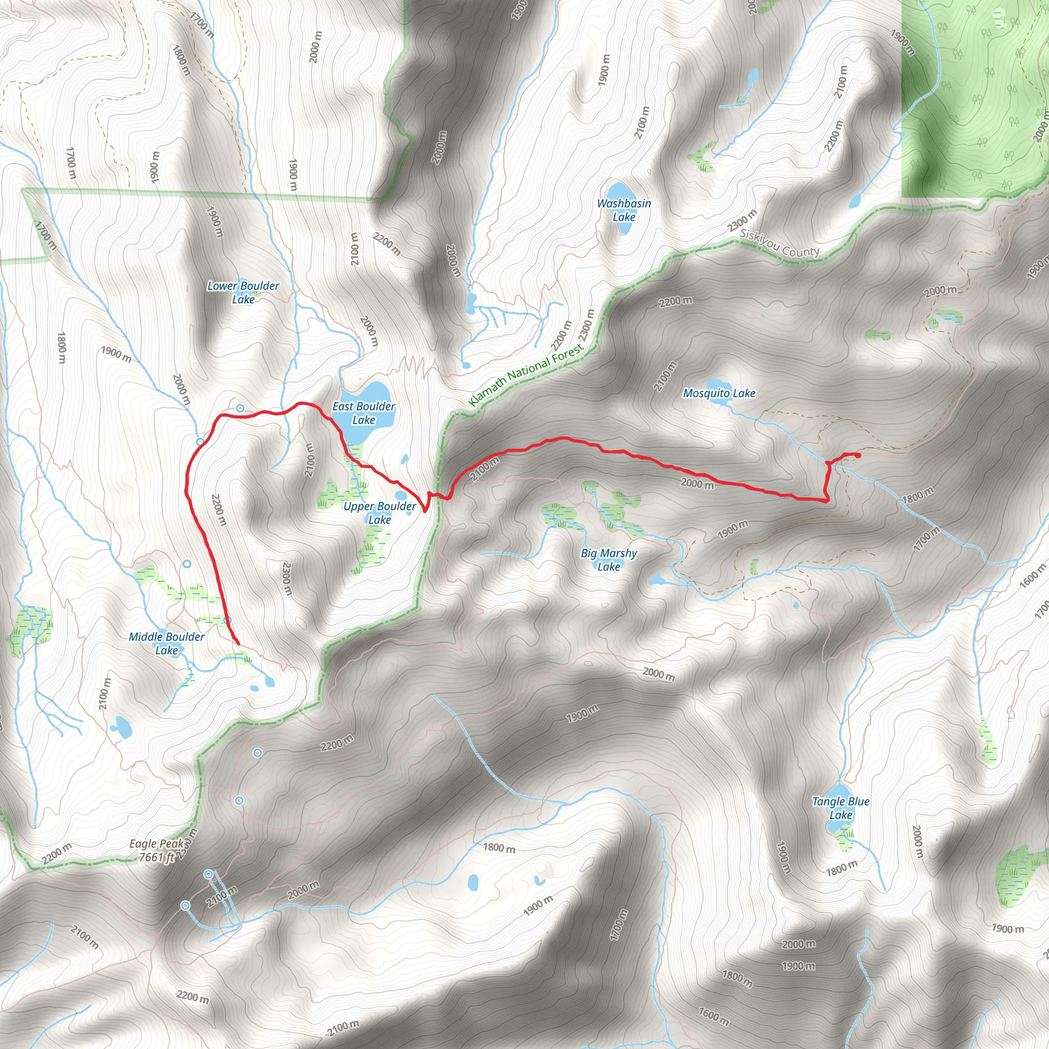 Boulder Tie Trail via PCT mobile static map