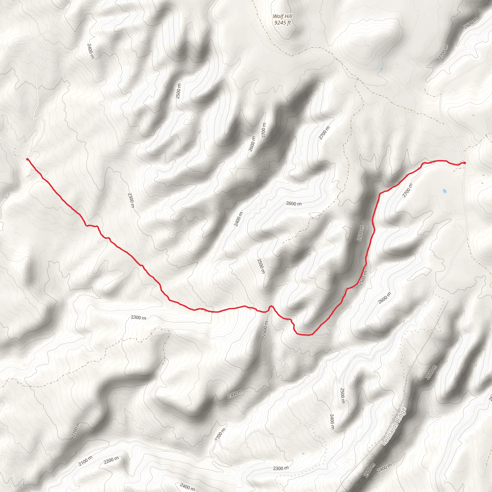 Ute Creek Trail mobile static map