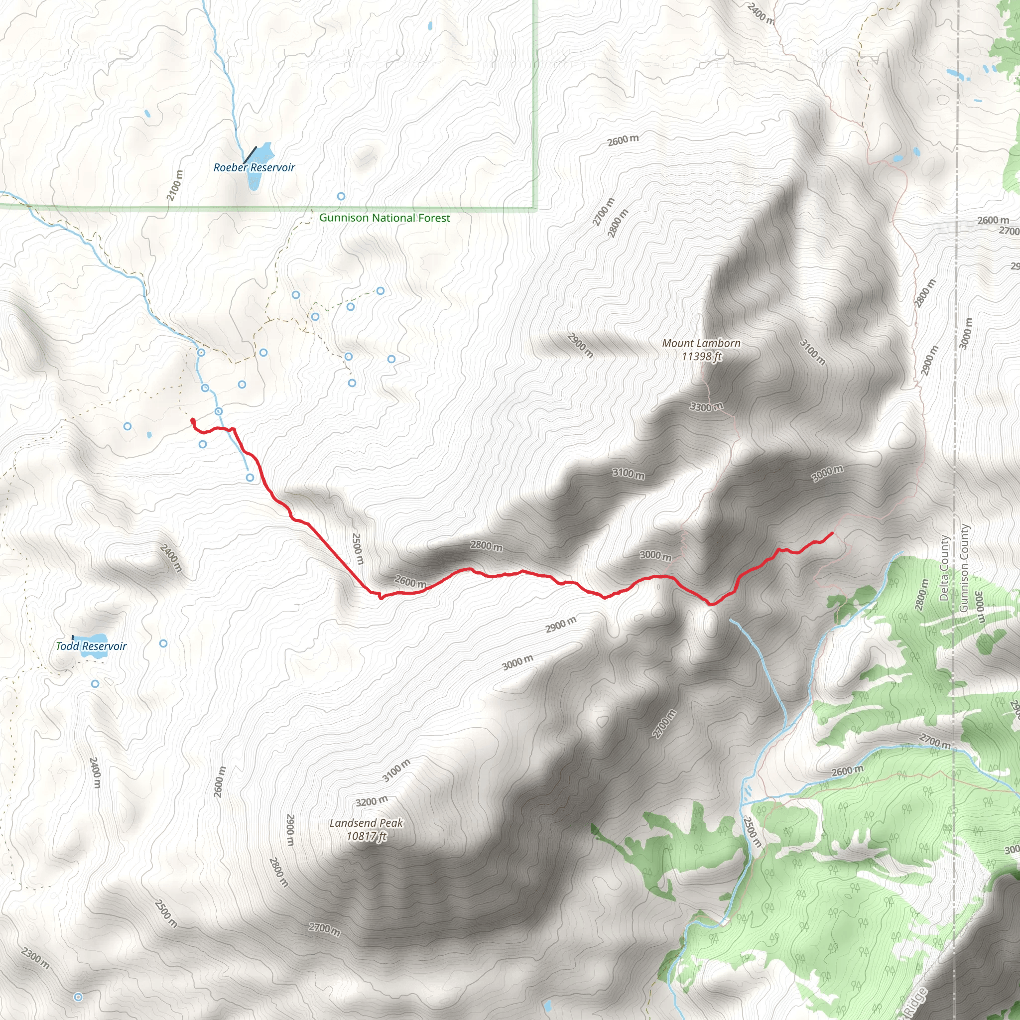 Lamborn Trail mobile static map