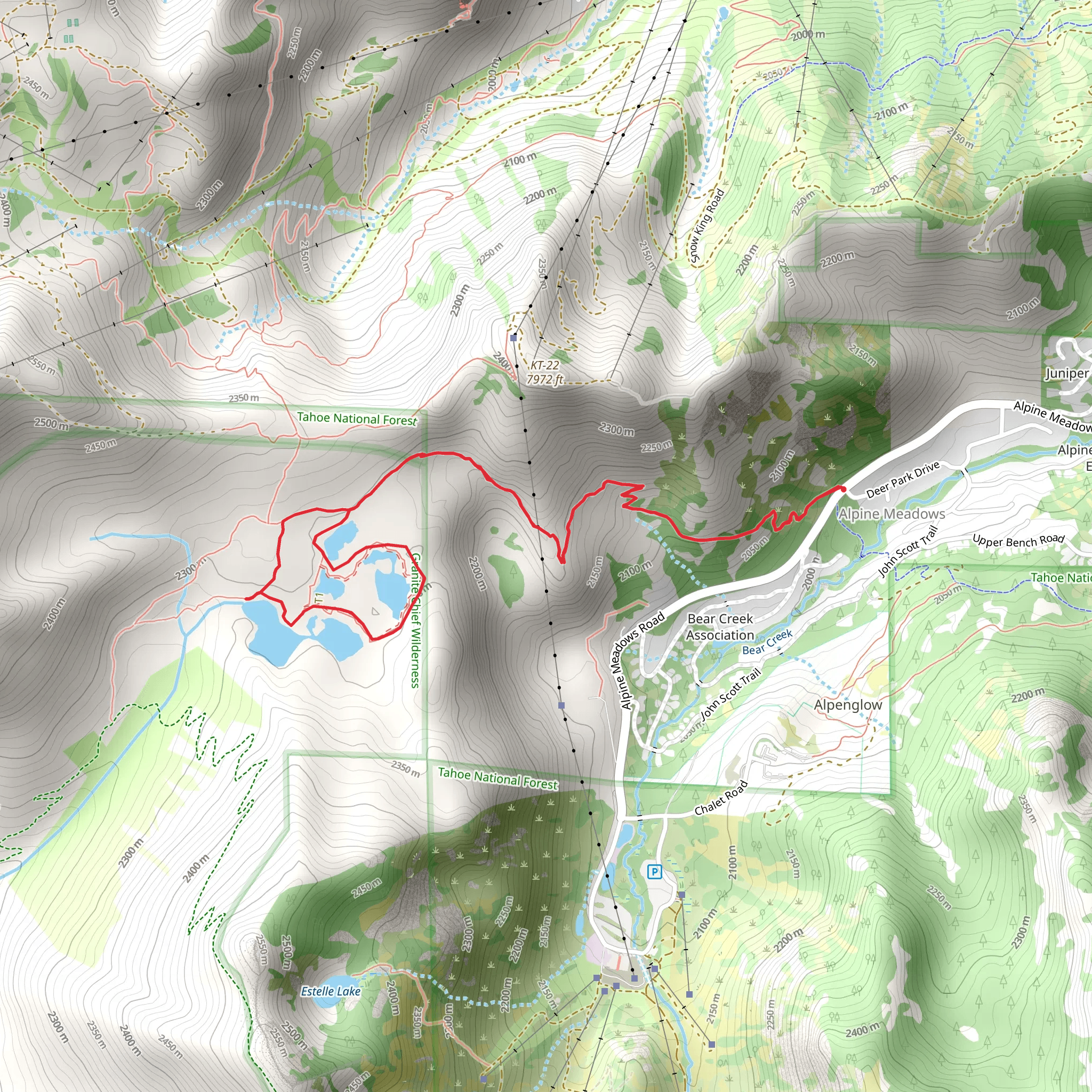 Five Lakes Loop Trail mobile static map