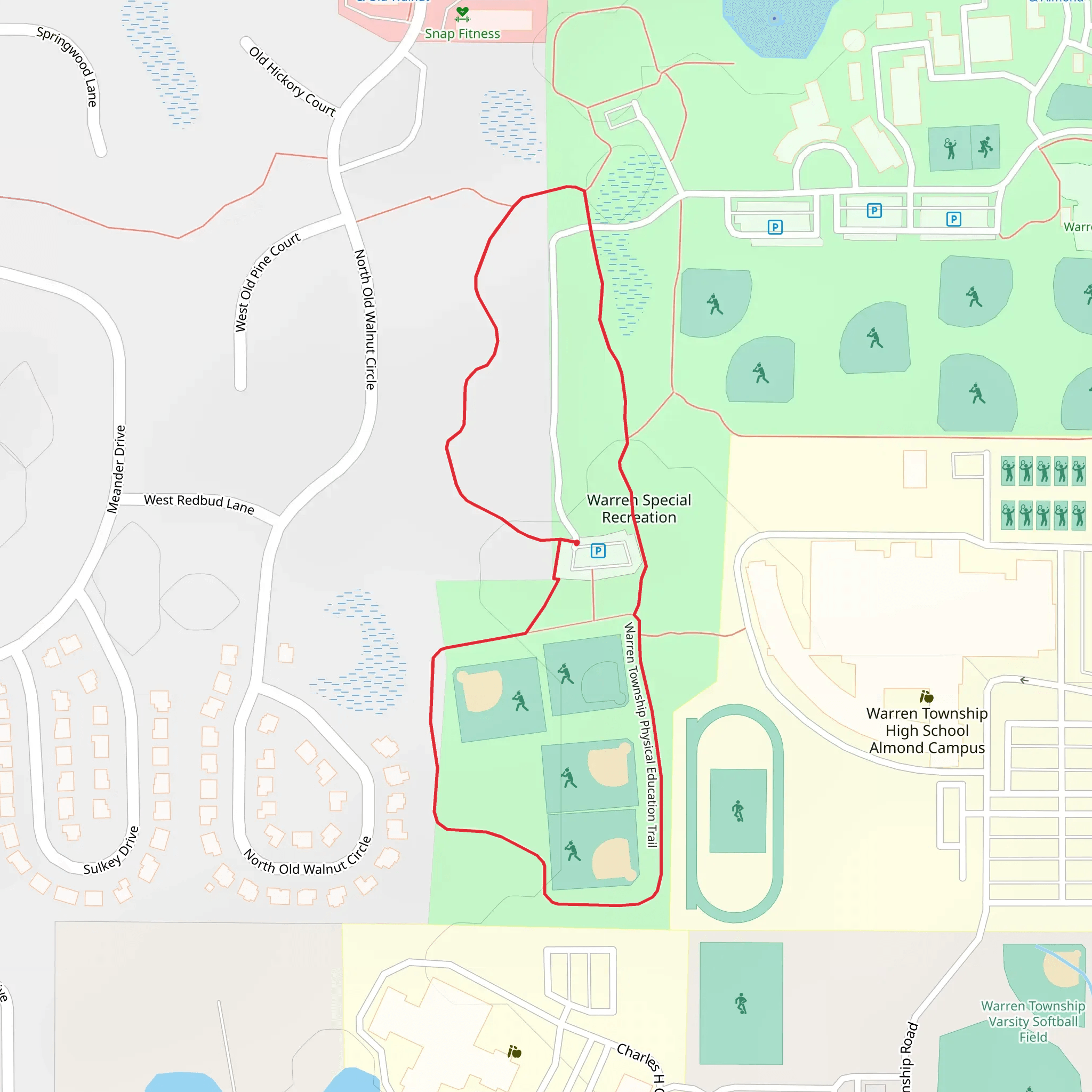 Warren Township Physical Education Loop Trail mobile static map