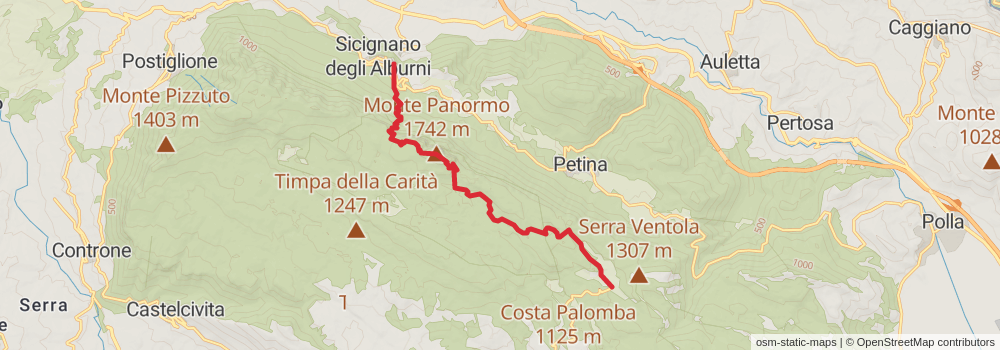 Sentiero Italia - Calabria Section stage 18 Map