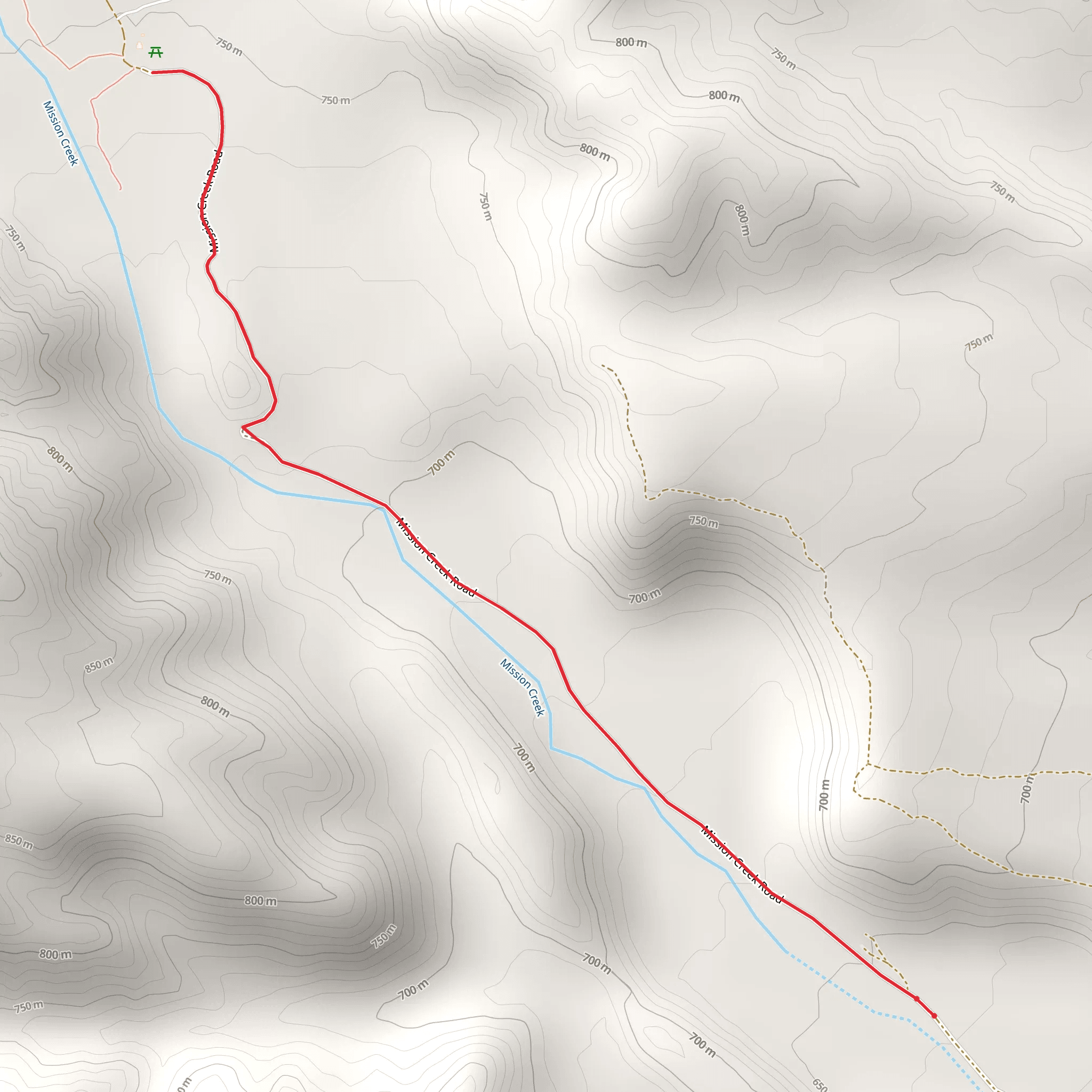 Mission Creek mobile static map