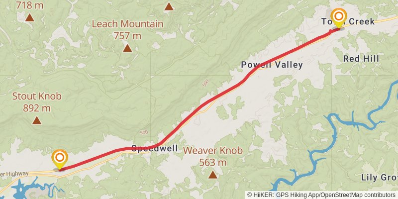 Great Eastern Trail (Incomplete) stage 72 Map