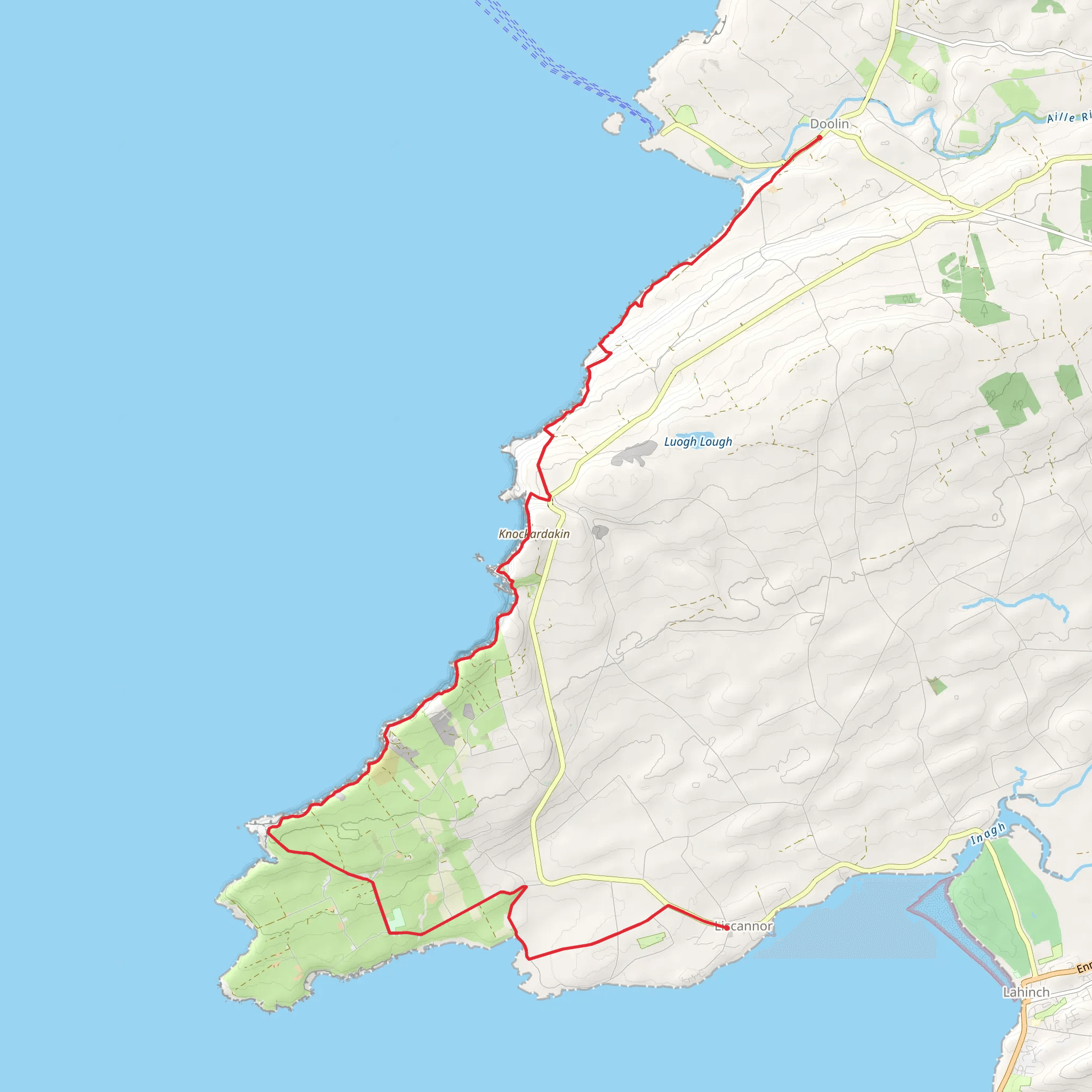 Cliffs of Moher Coastal Walk mobile static map