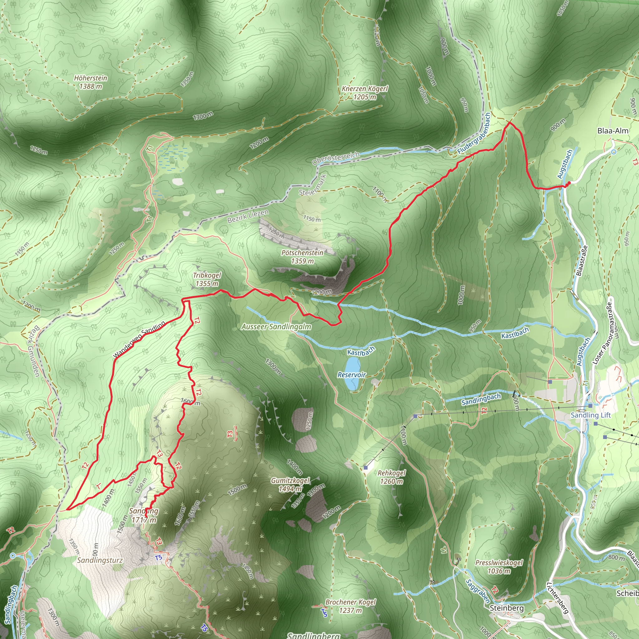 Sandling Mountain Tour mobile static map